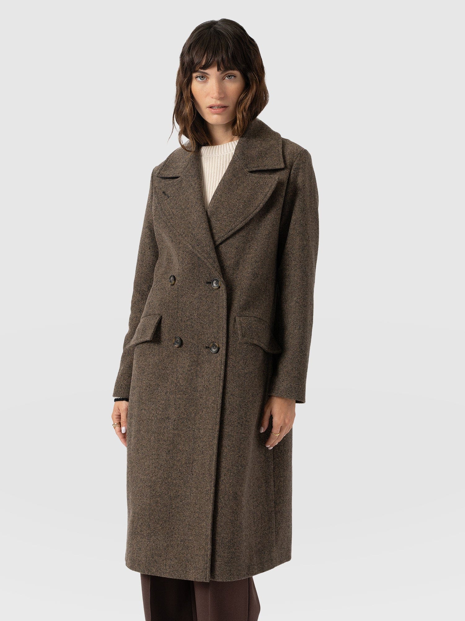 Hampton Coat - Brown Chevron - Image 2