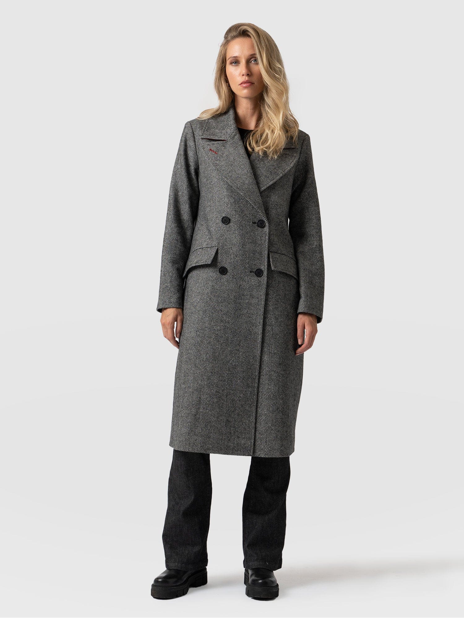 Hampton Coat - Monochrome Chevron - Image 4