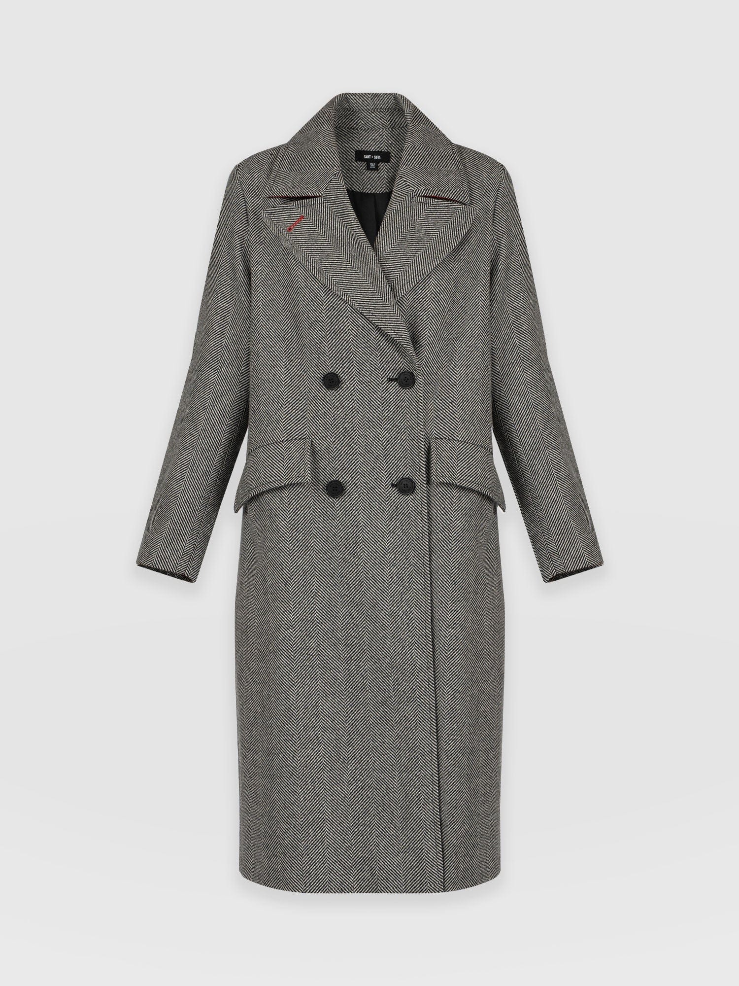 Hampton Coat - Monochrome Chevron - Image 7
