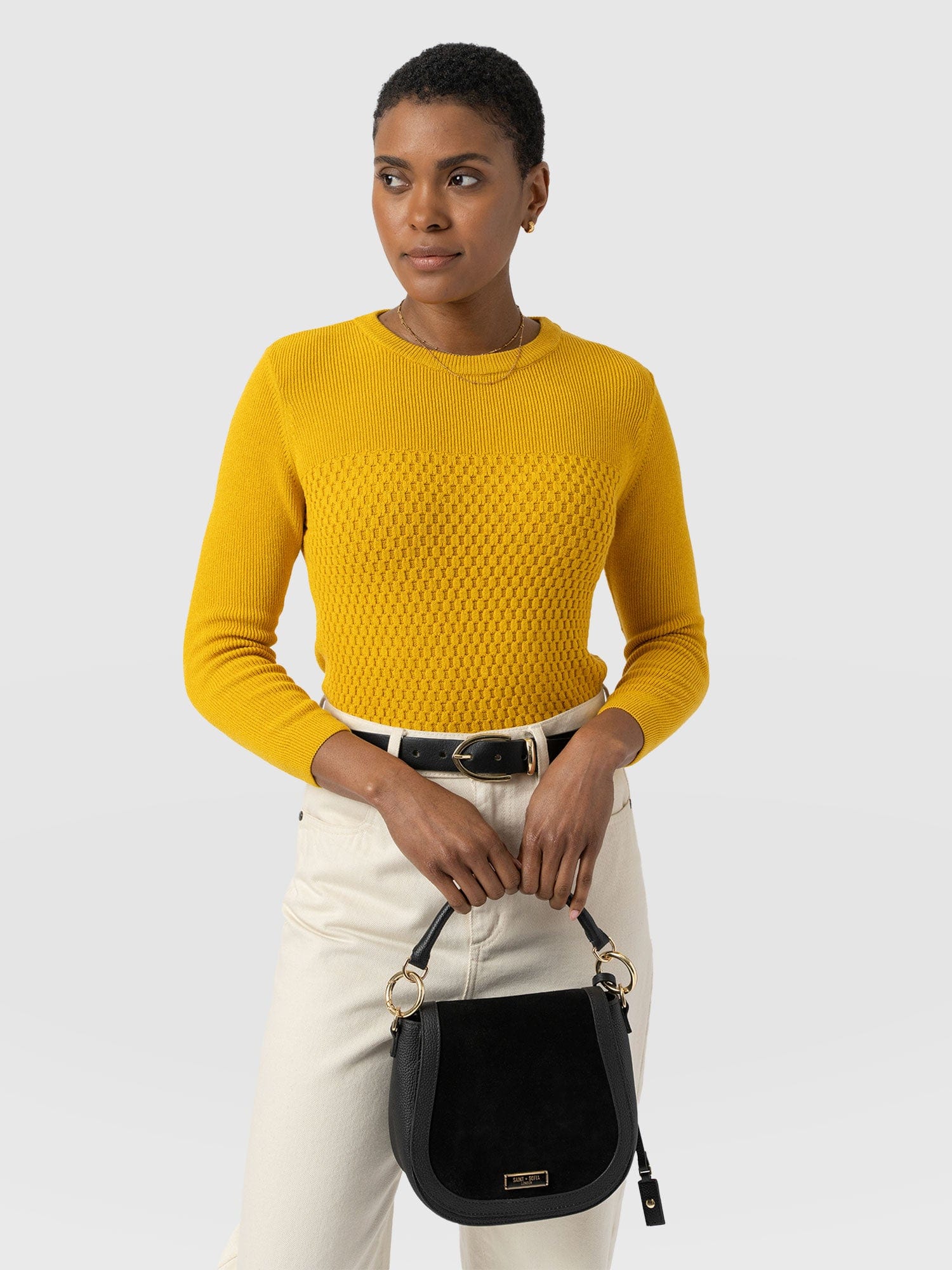 Honeycomb Rib Jumper - Yellow - Image 2