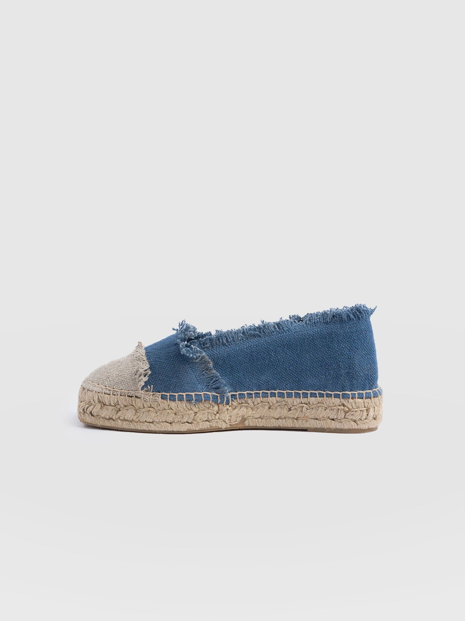 Ivy Frayed Espadrille Pumps - Blue - Image 2