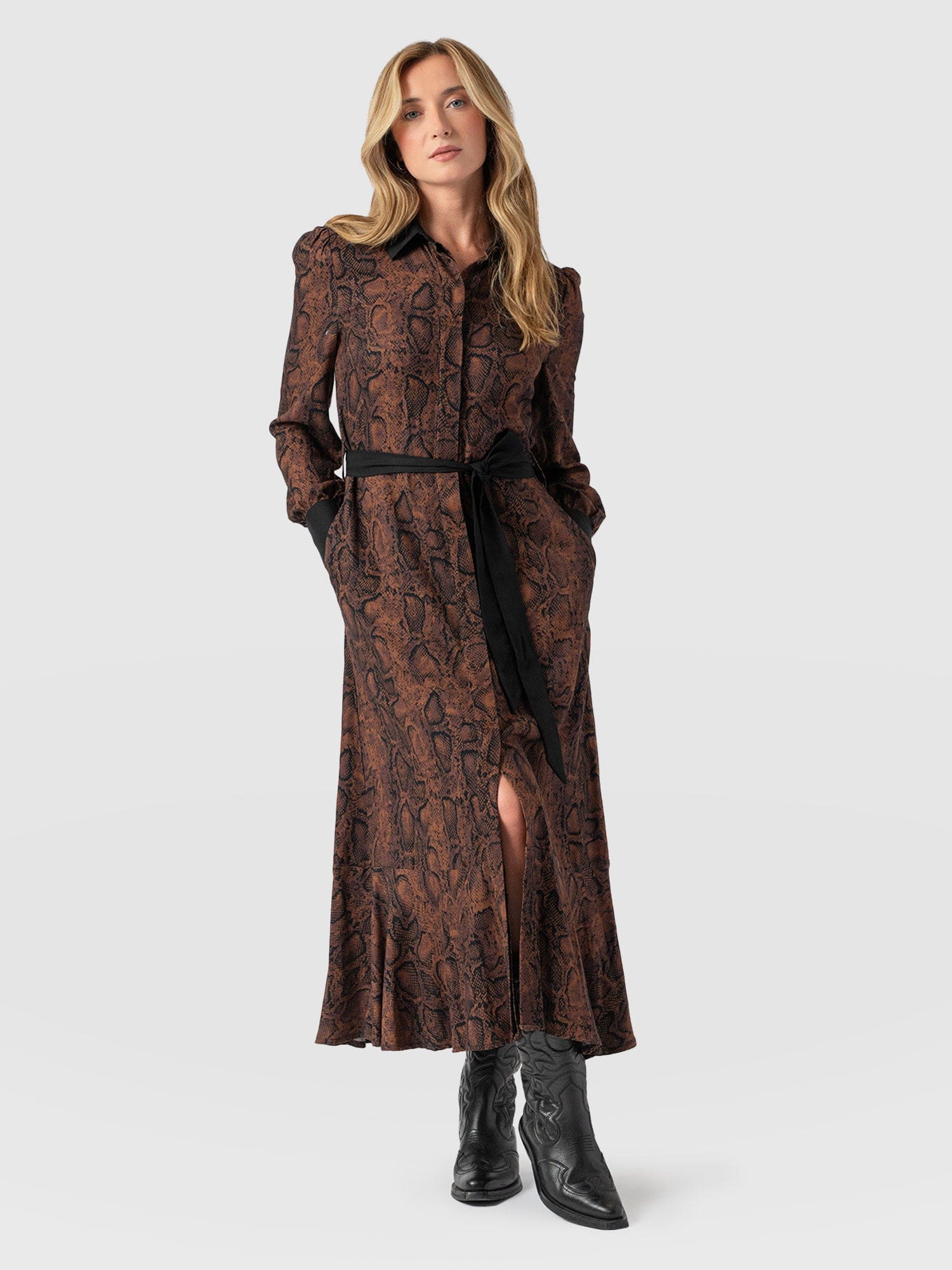 Jacqueline Shirt Dress - Brown Snake - Image 2