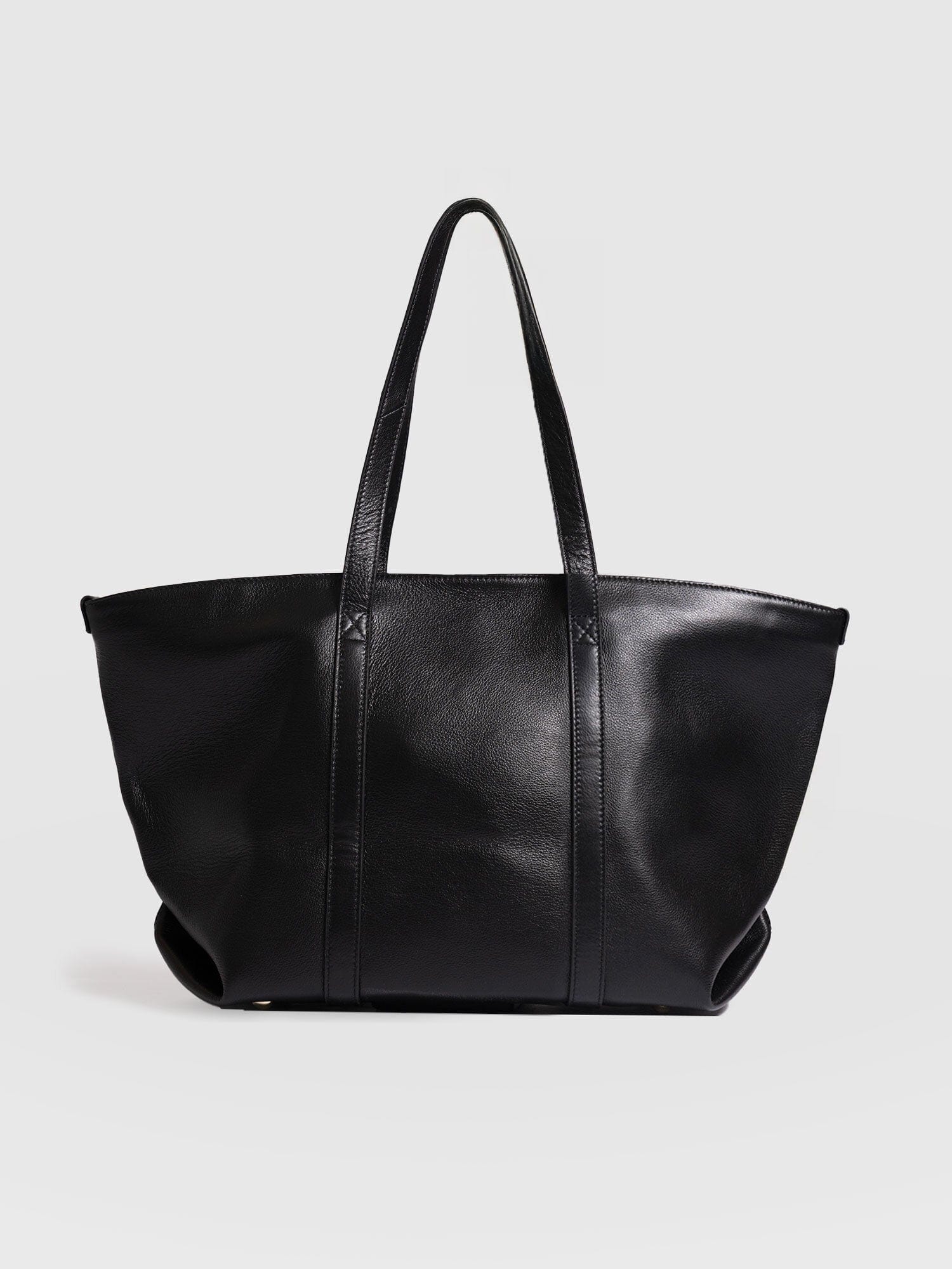 Kara Shopper Bag - Black Leather - Image 2