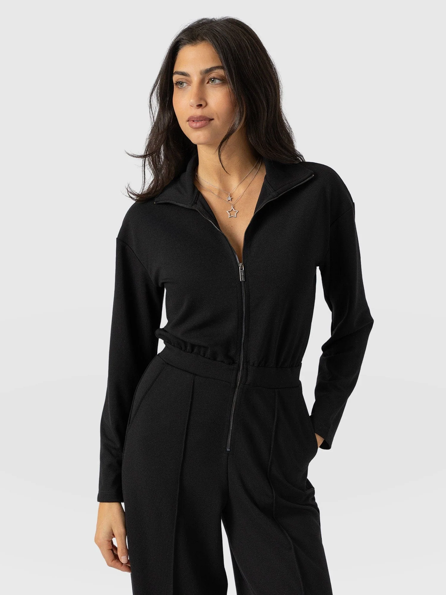 Keller Long Sleeve Jumpsuit - Black - Image 3