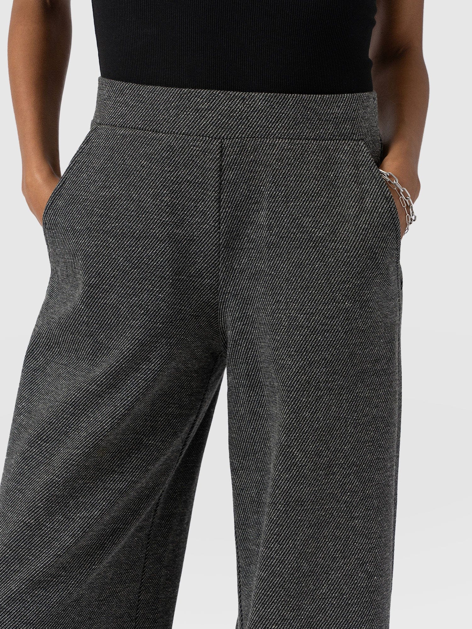 Keller Wide Leg Pant - Grey Twill - Image 5