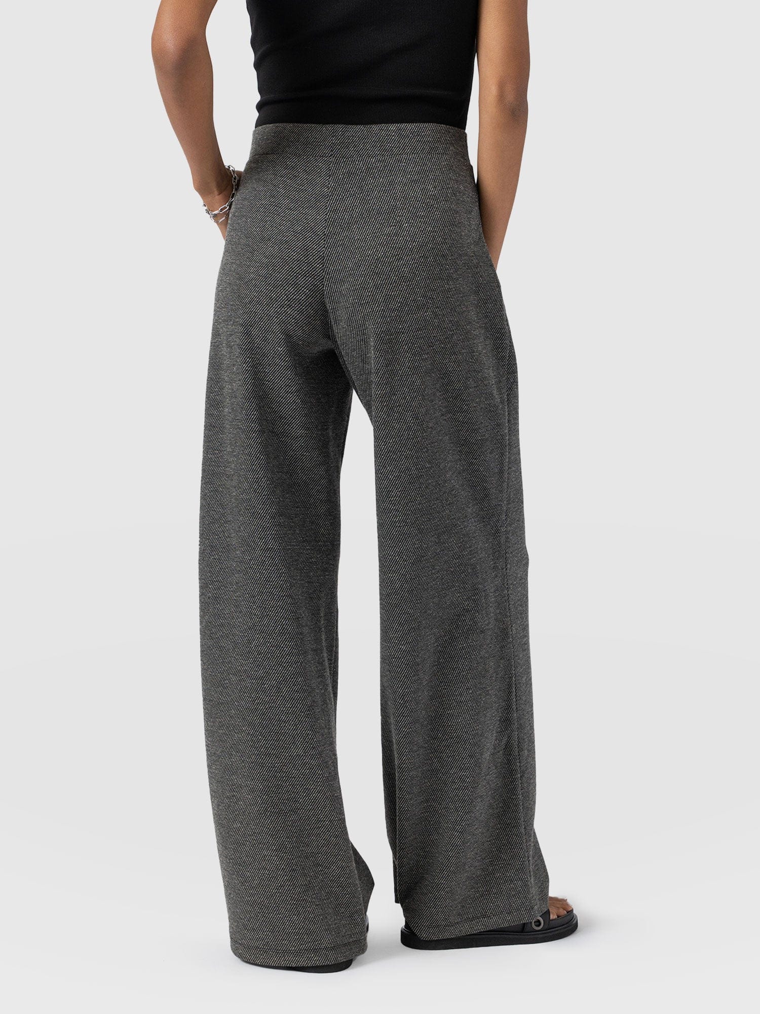 Keller Wide Leg Pant - Grey Twill - Image 6