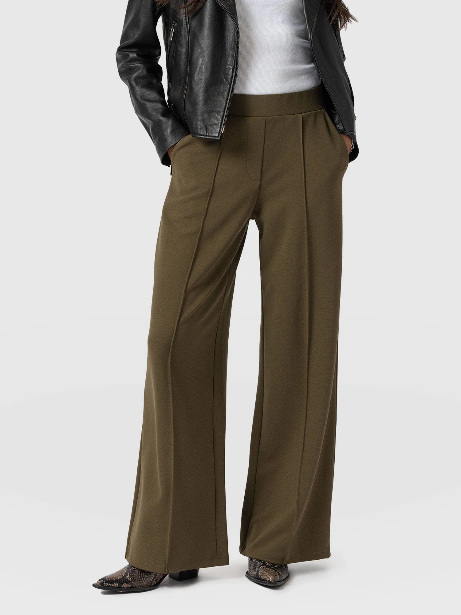 Keller Wide Leg Pant - Khaki - Image 2