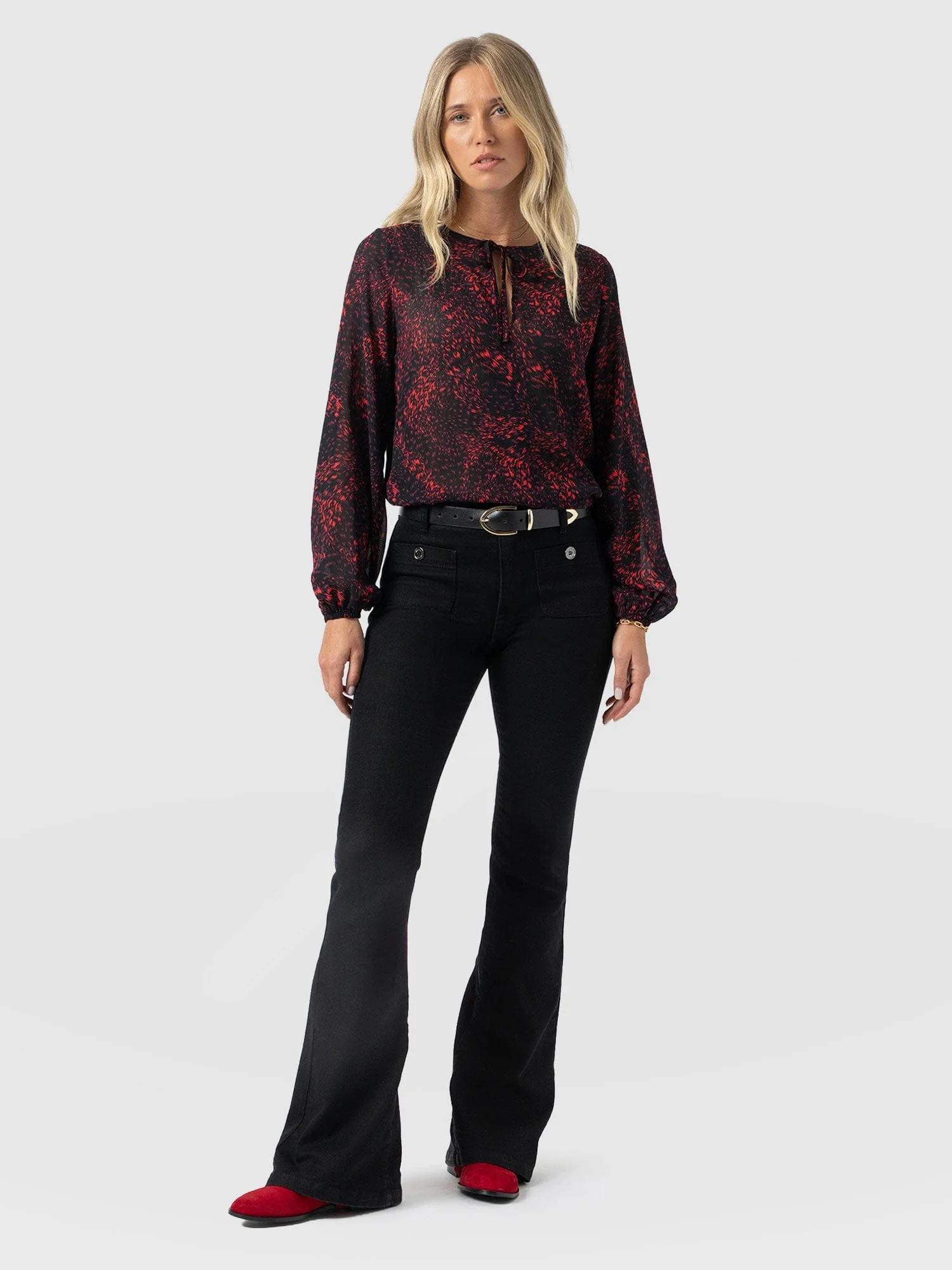 Kristen Blouse - Red Fade Spot - Image 2