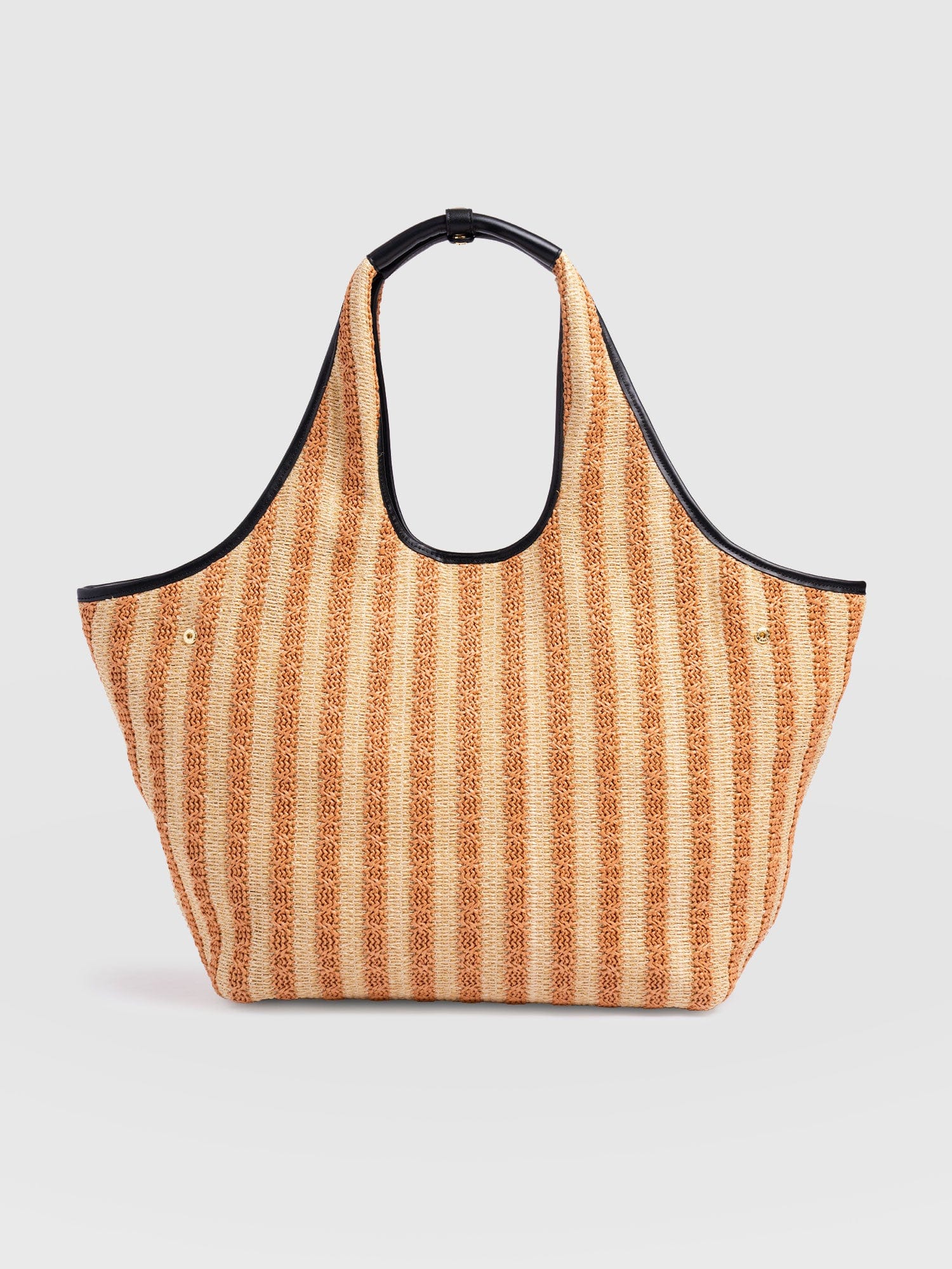 Large Stella Shoulder Tote Bag - Orange Raffia - Image 2