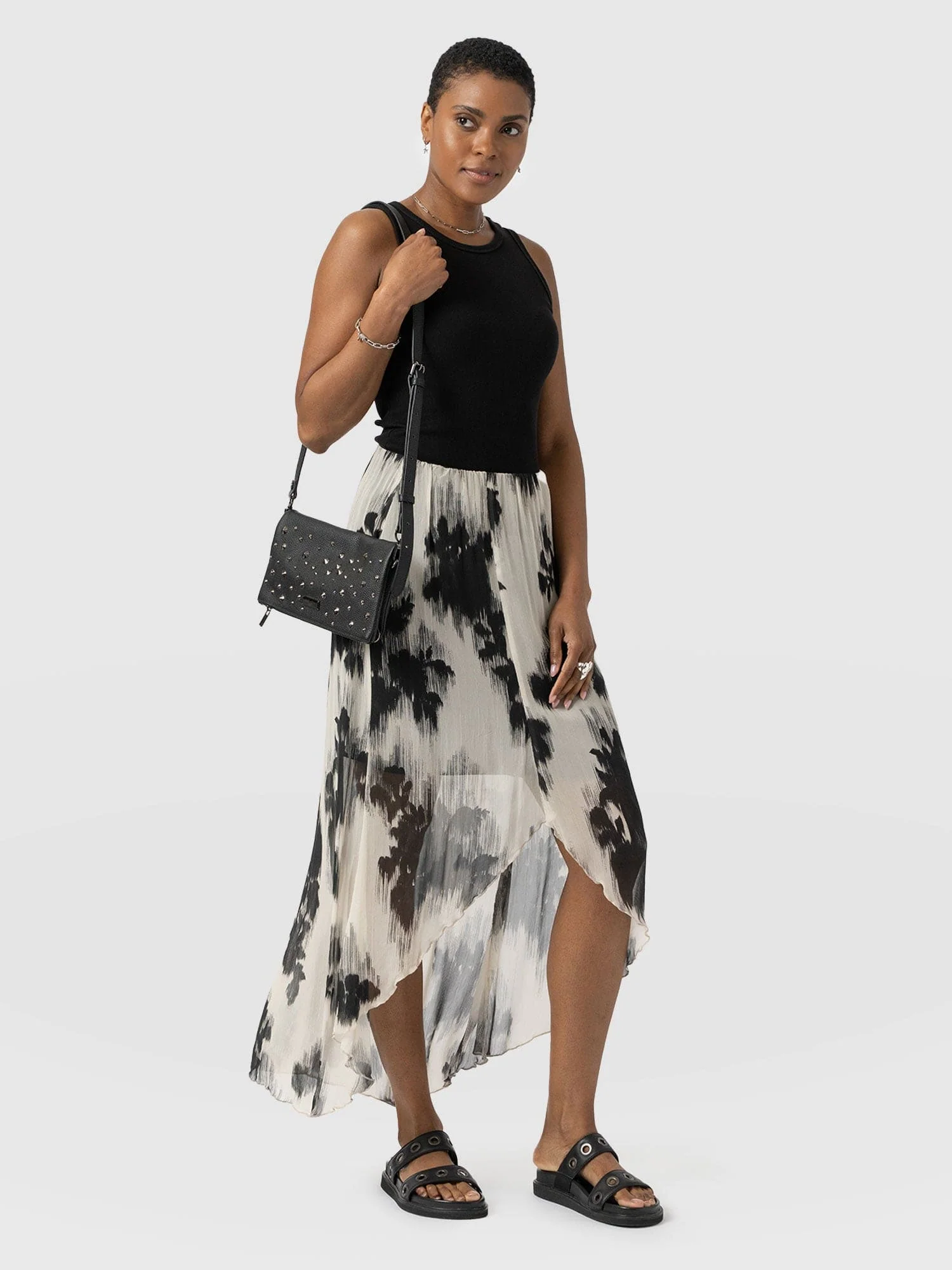 Lexi High Low Skirt - White Fade Floral - Image 2
