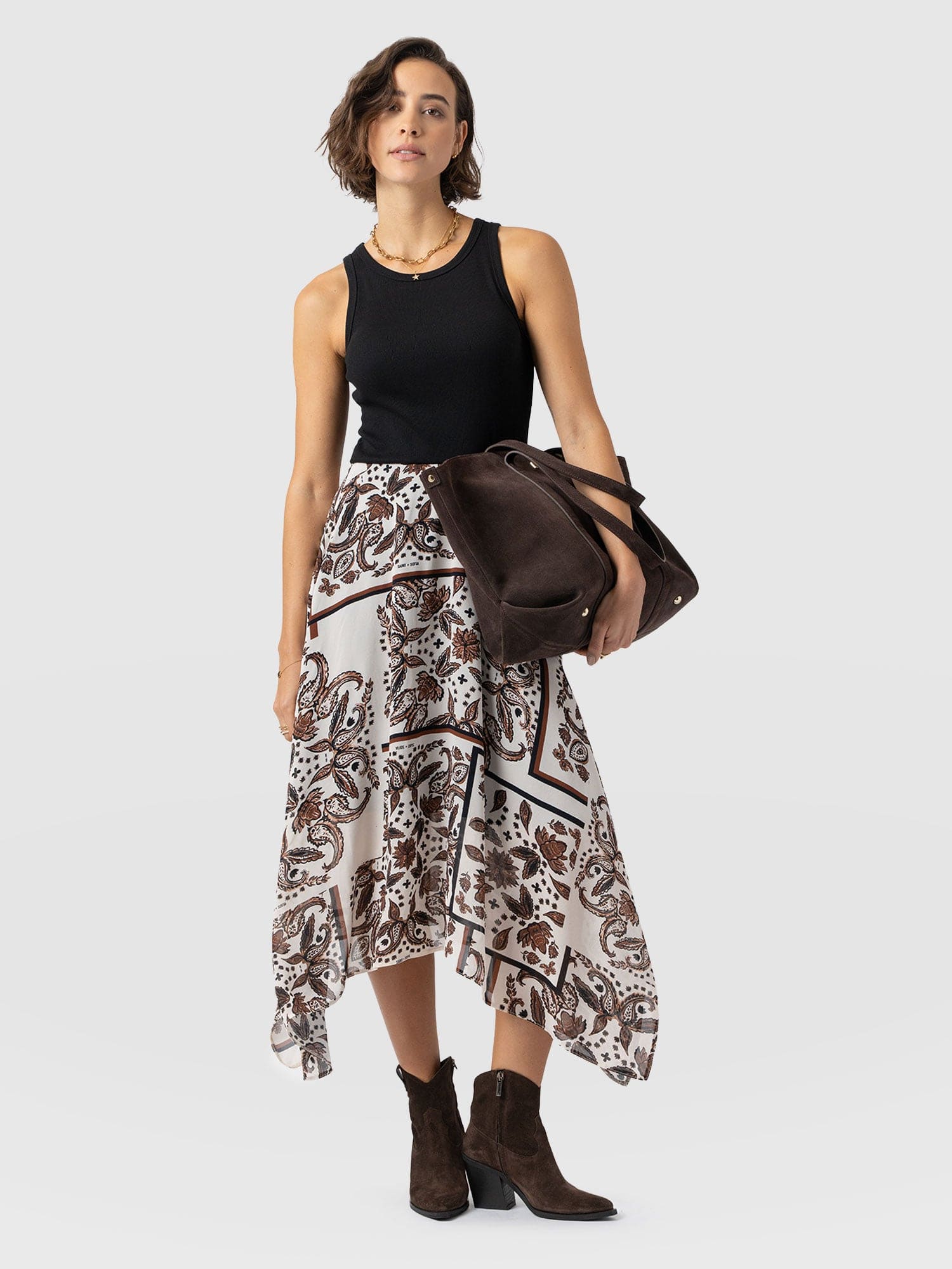 Lila Hanky Hem Dress - Cream Paisley - Image 2