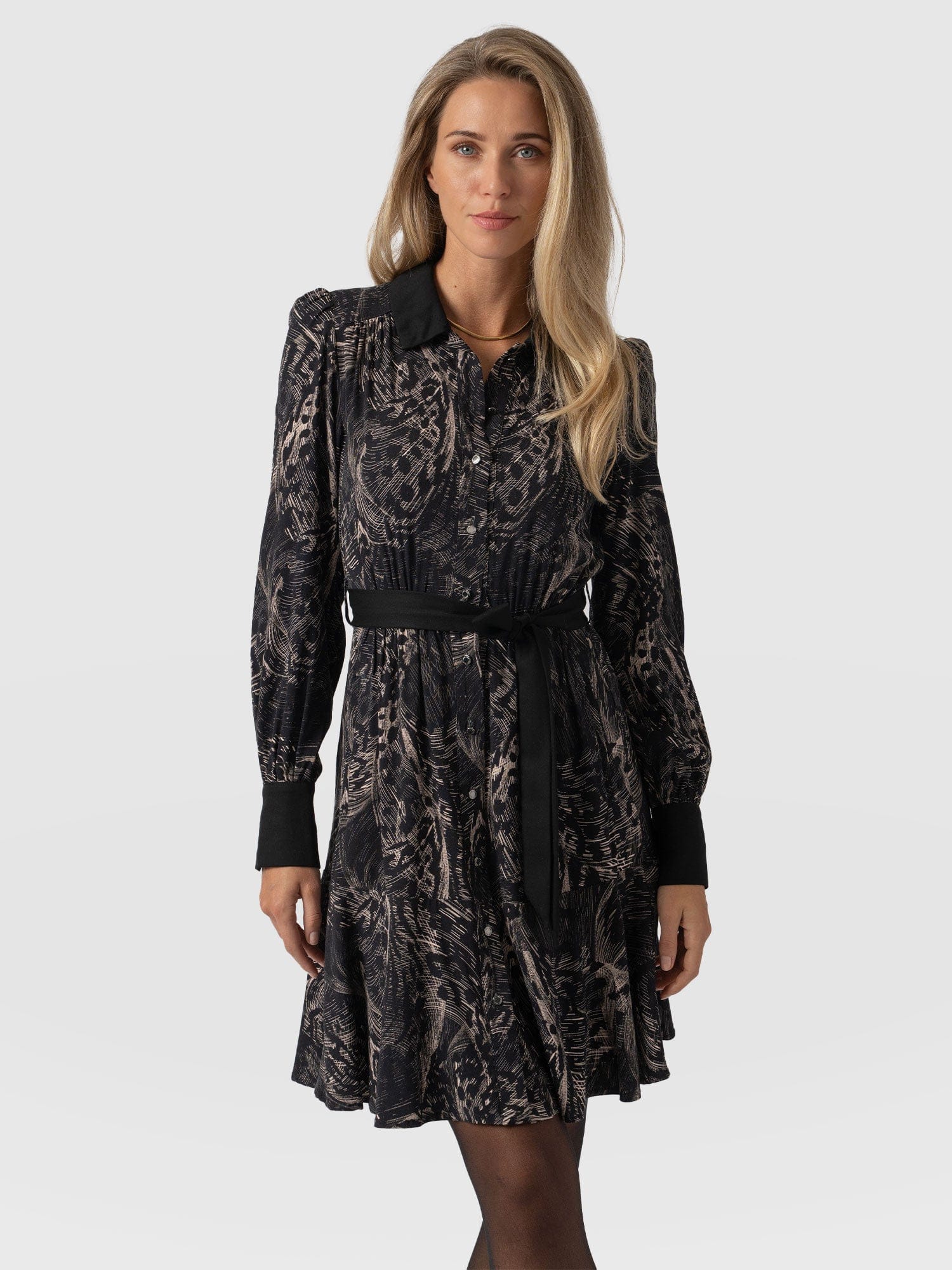 Lori Fit & Flare Dress - Spot Feather - Image 3