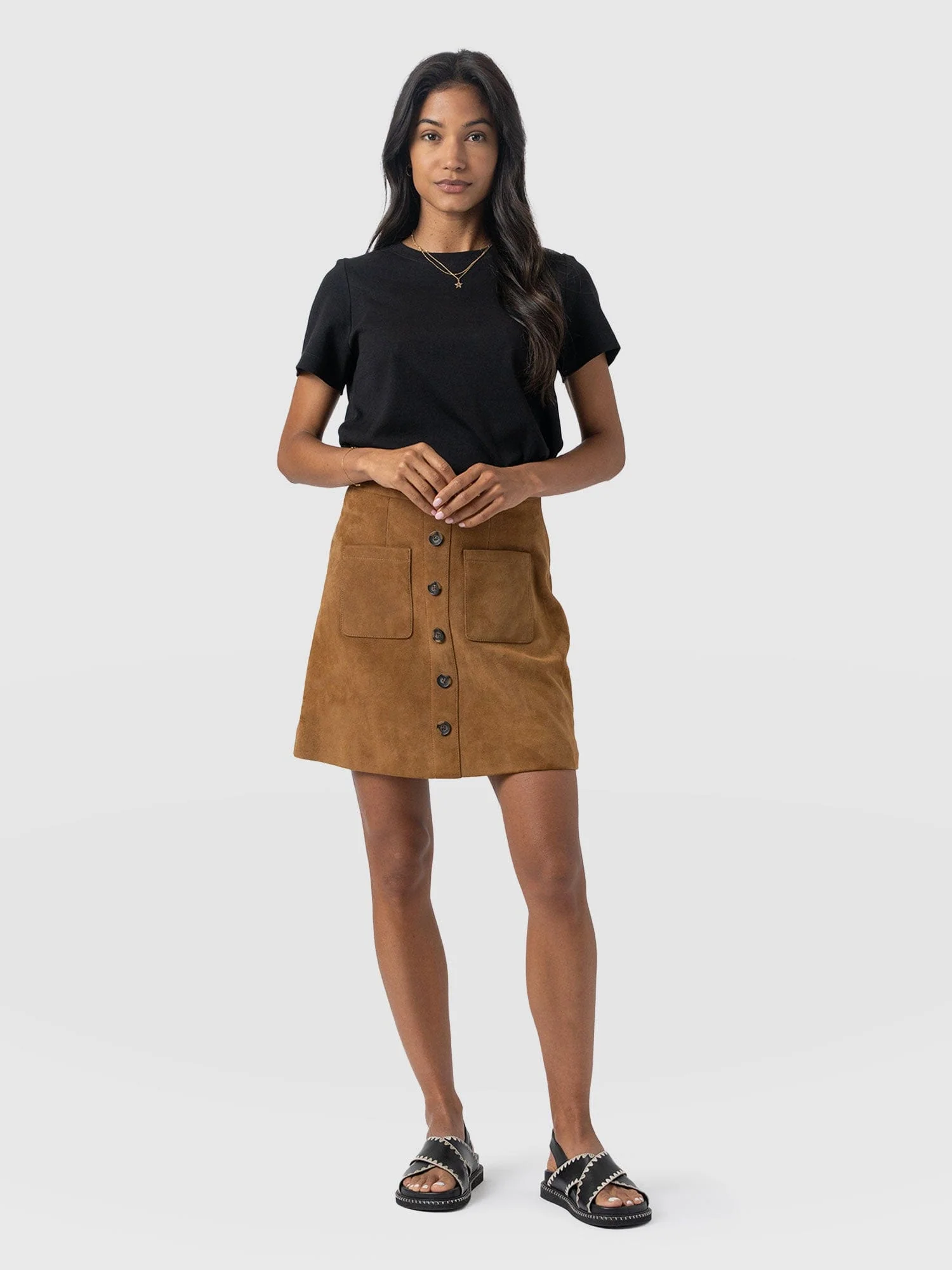 Luther Suede Mini Skirt- Camel - Image 2