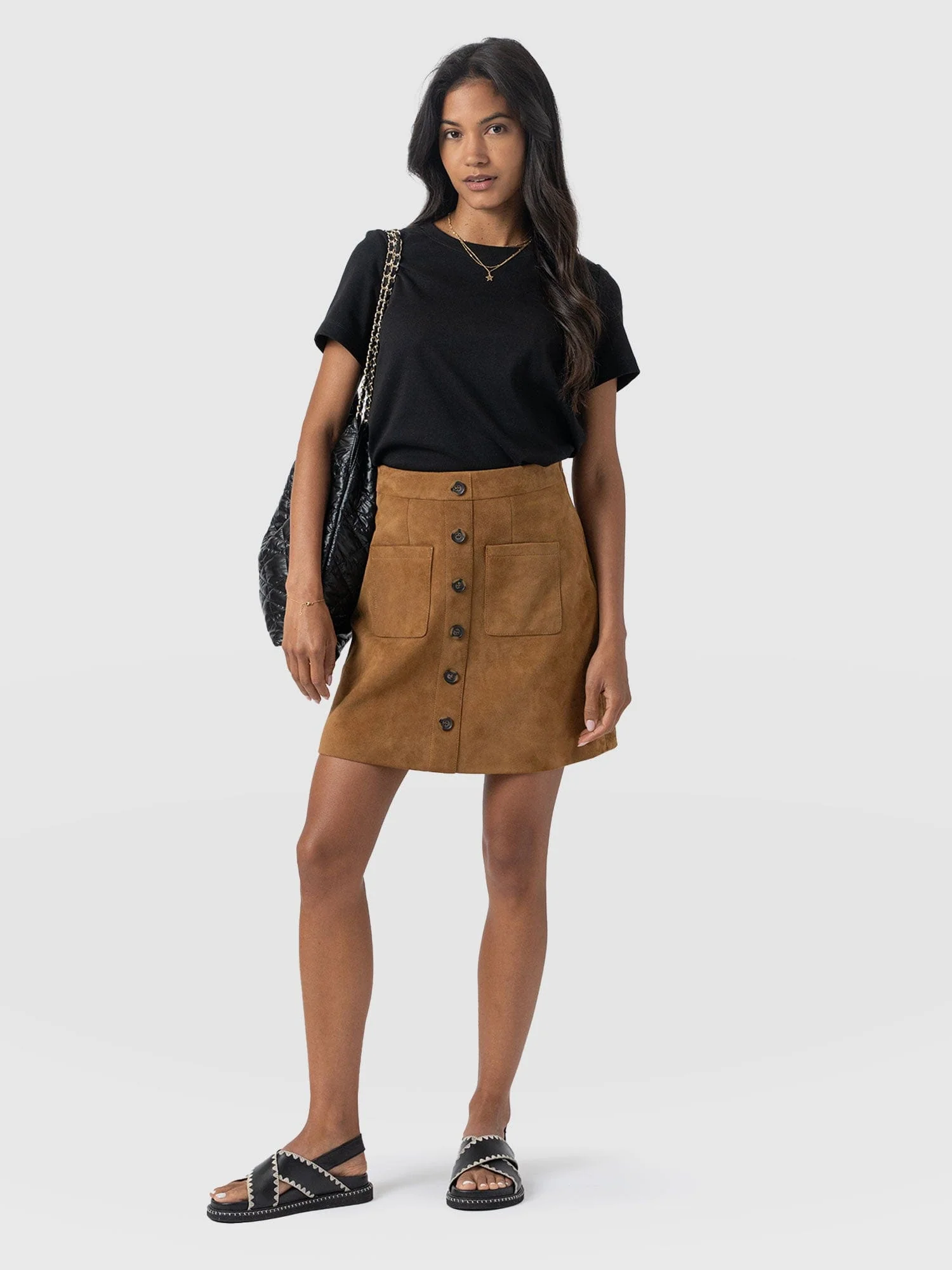 Luther Suede Mini Skirt- Camel - Image 3