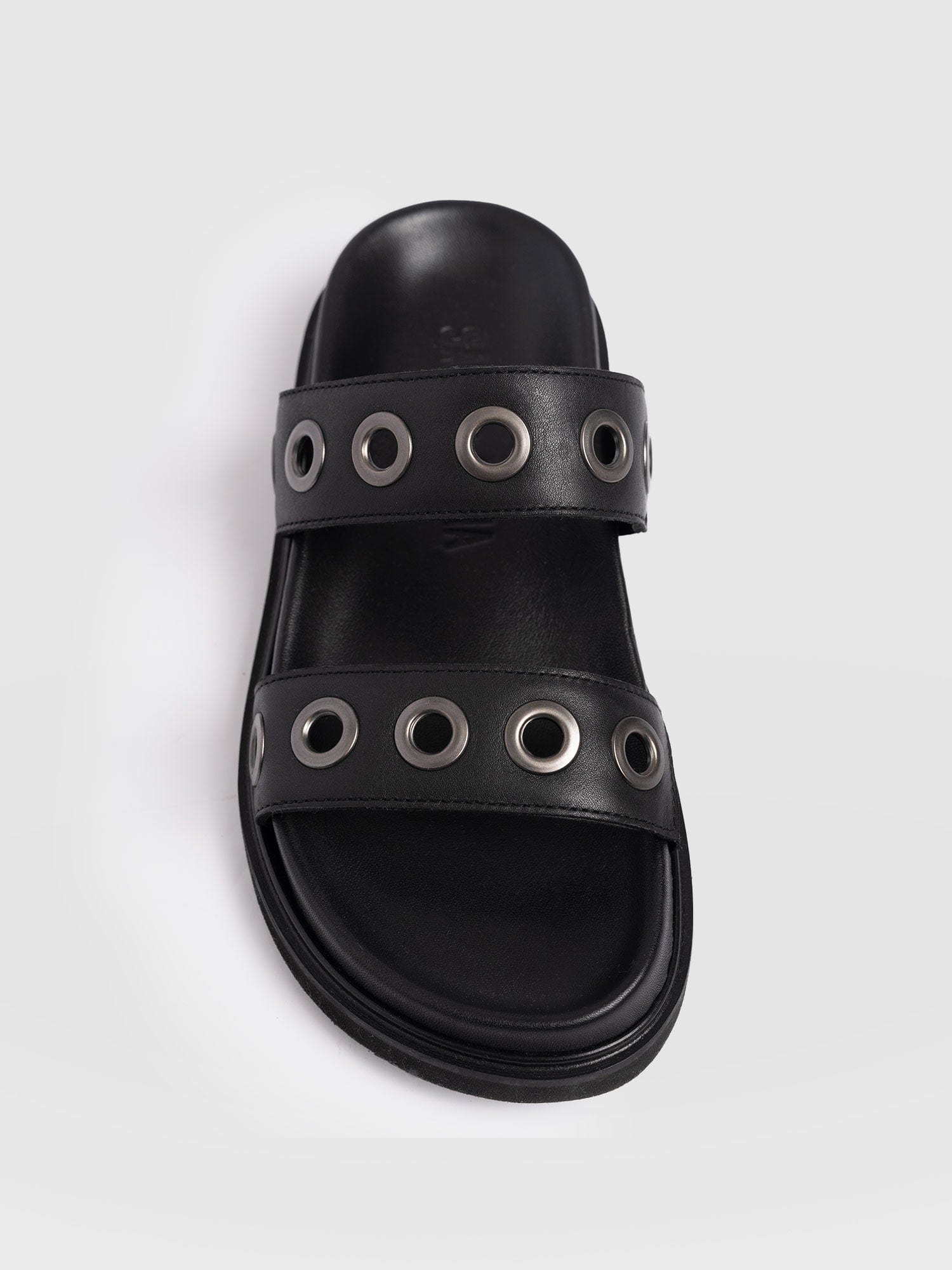 Madison Eyelet Slides - Black - Image 3