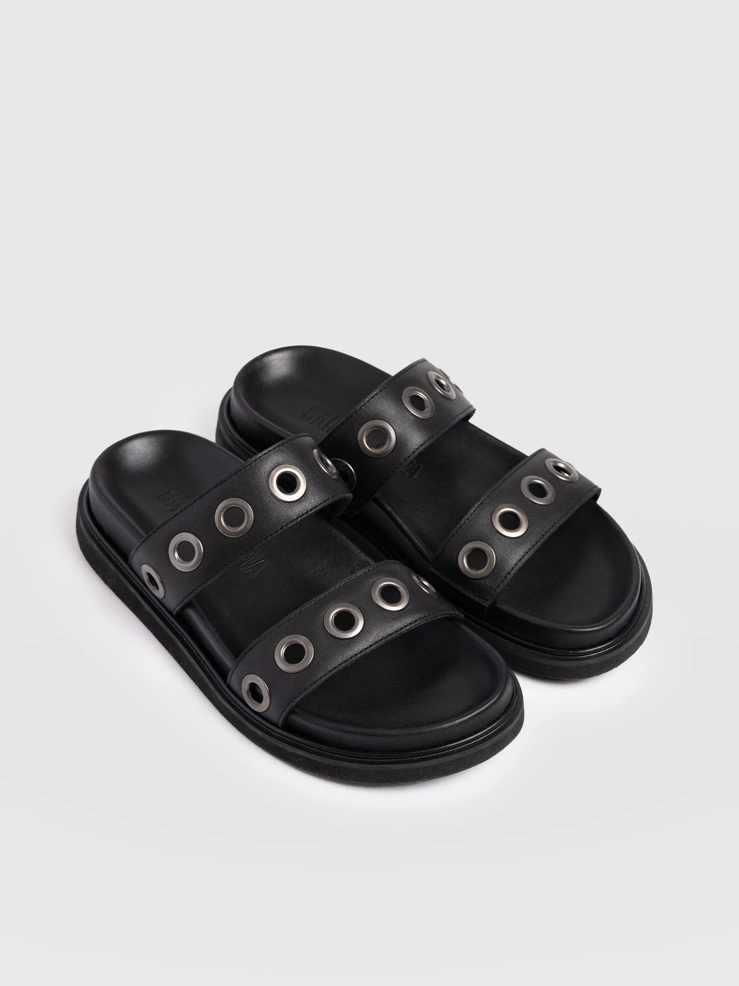 Madison Eyelet Slides - Black - Image 4