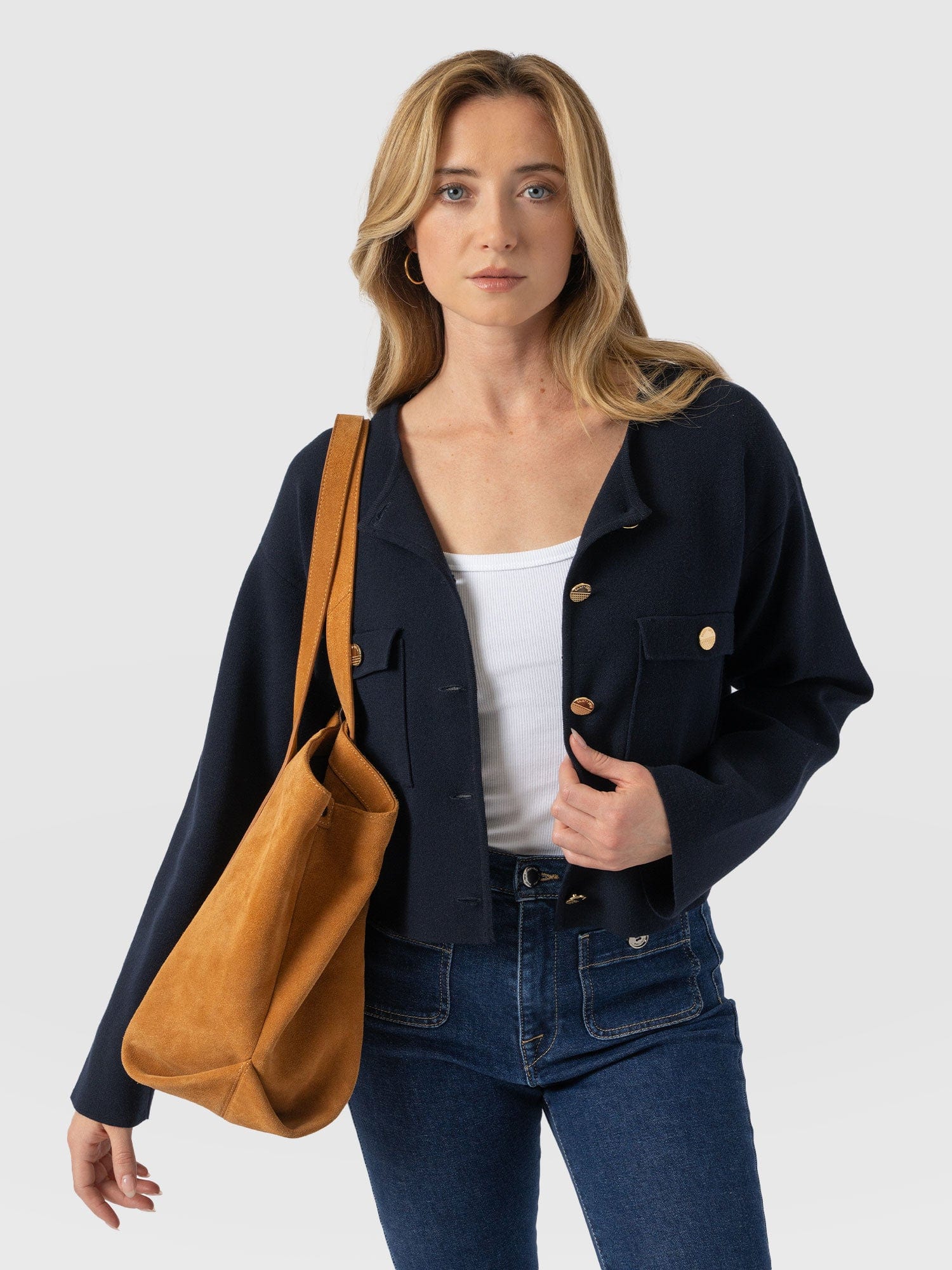 Maeva Knit Jacket - Navy - Image 2