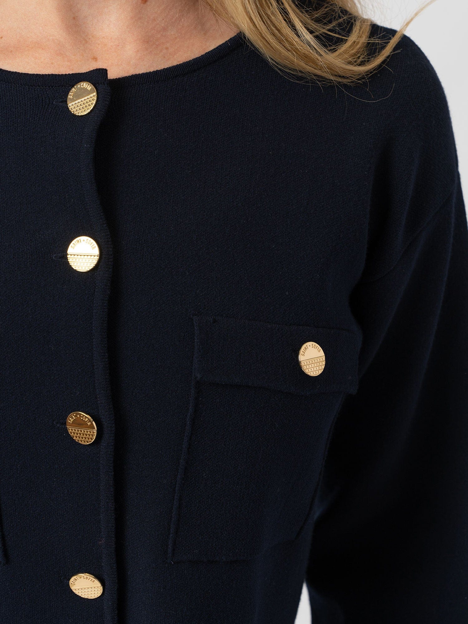 Maeva Knit Jacket - Navy - Image 4