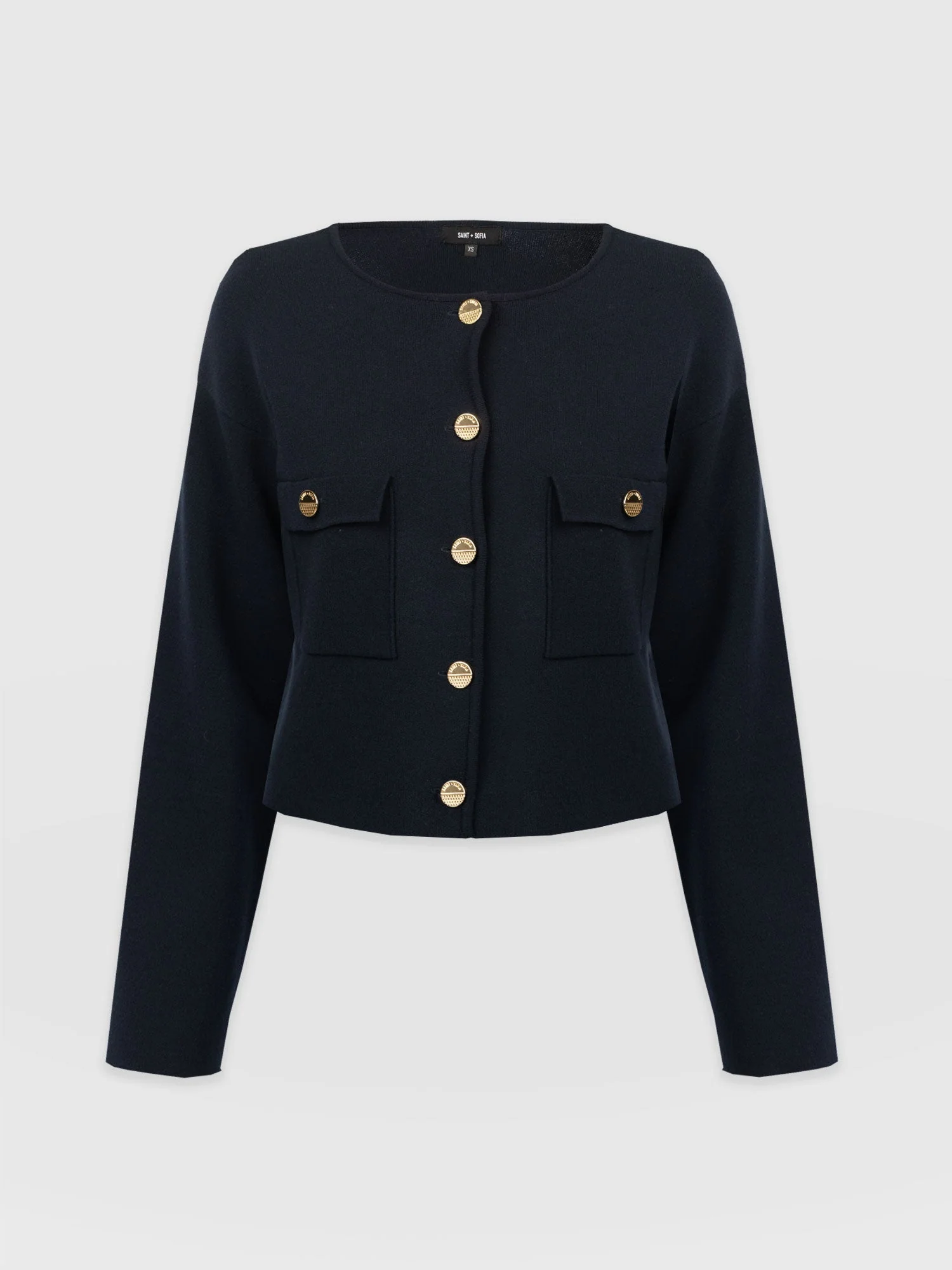 Maeva Knit Jacket - Navy - Image 7