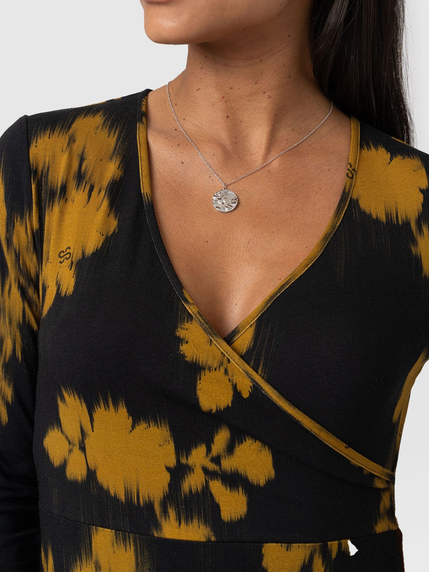 Maggie Wrap Midi Dress - Yellow Fade Floral - Image 4