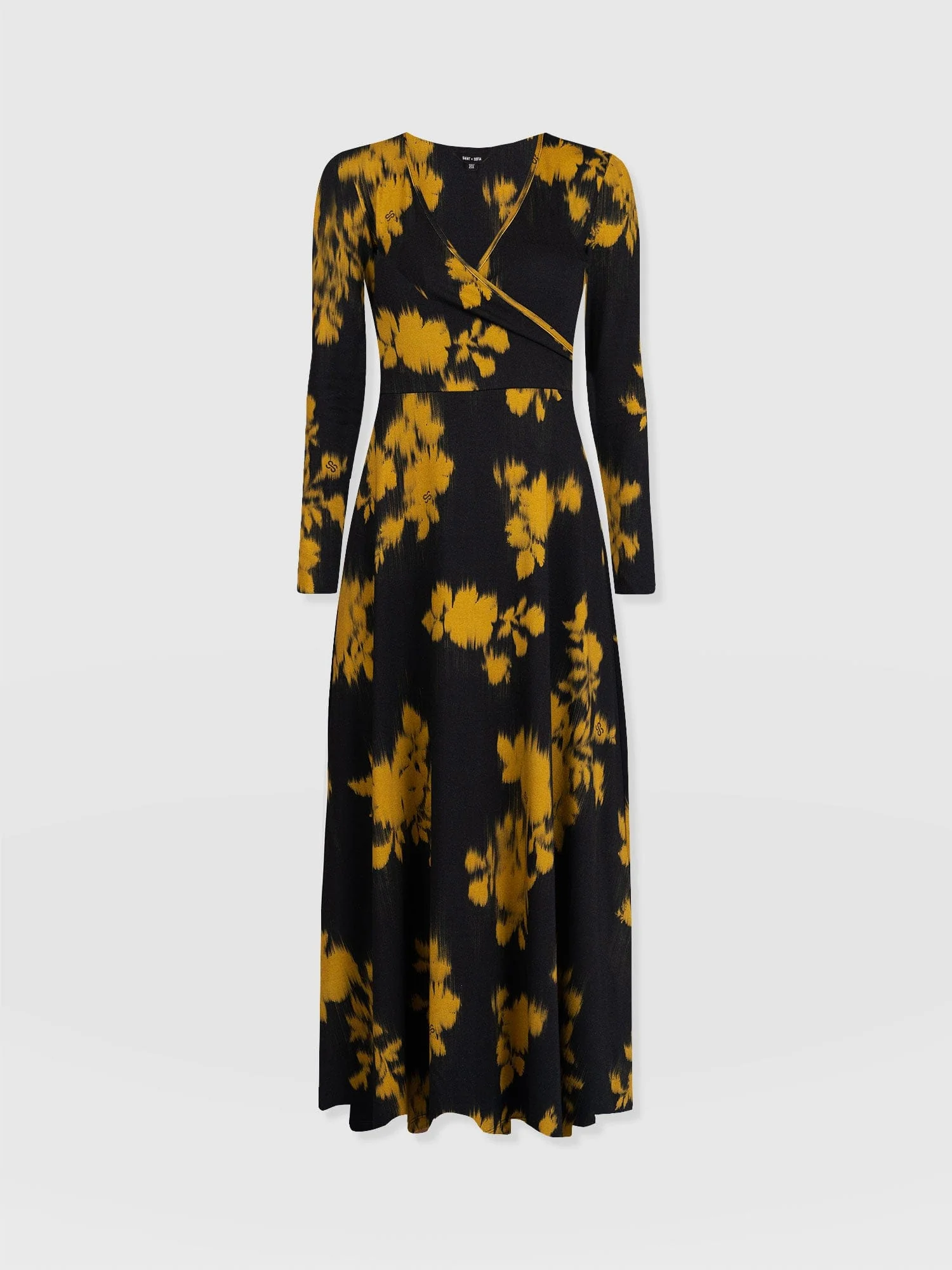 Maggie Wrap Midi Dress - Yellow Fade Floral - Image 7