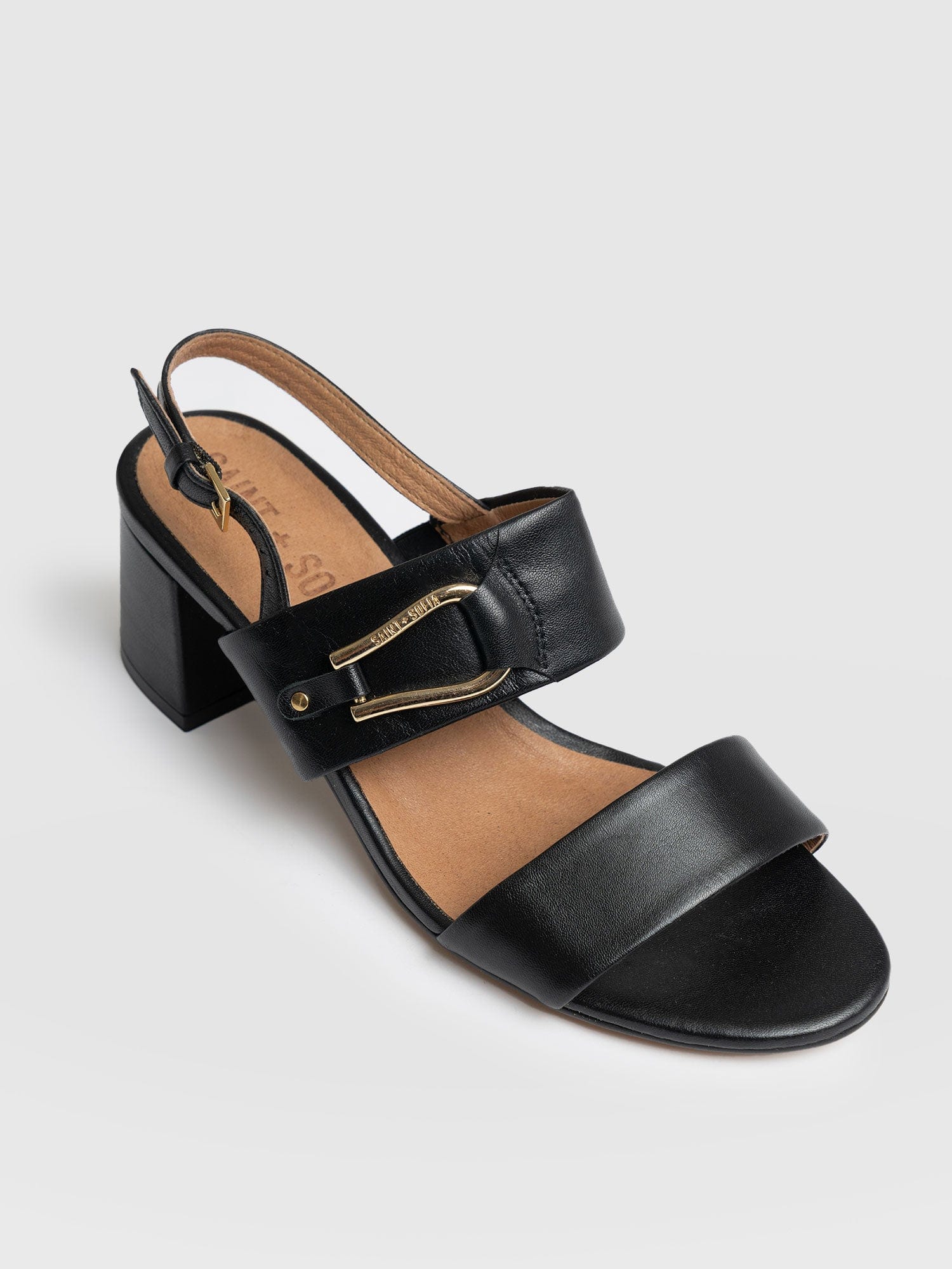 Maida Block Heeled Mules - Black - Image 3