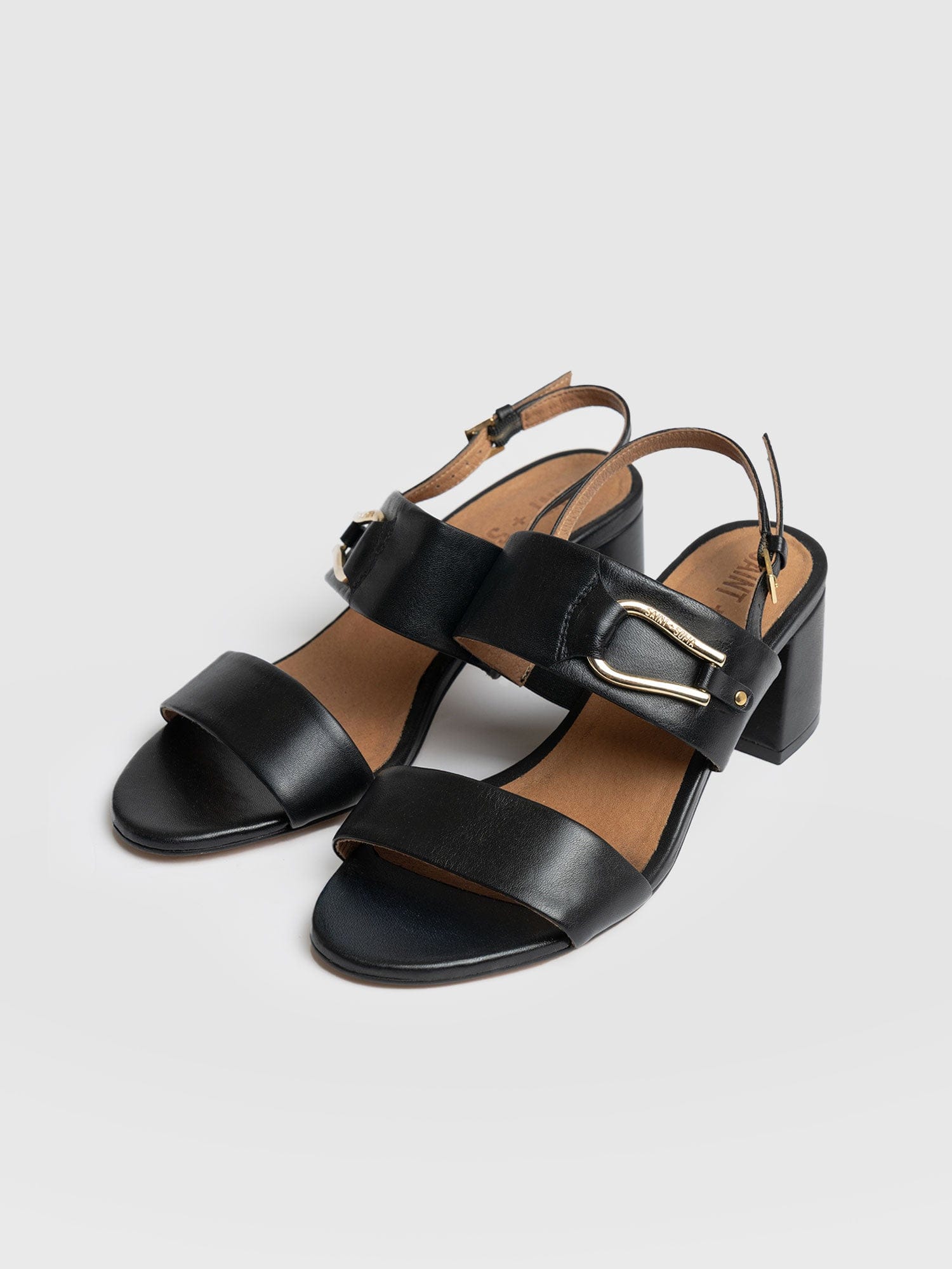 Maida Block Heeled Mules - Black - Image 5