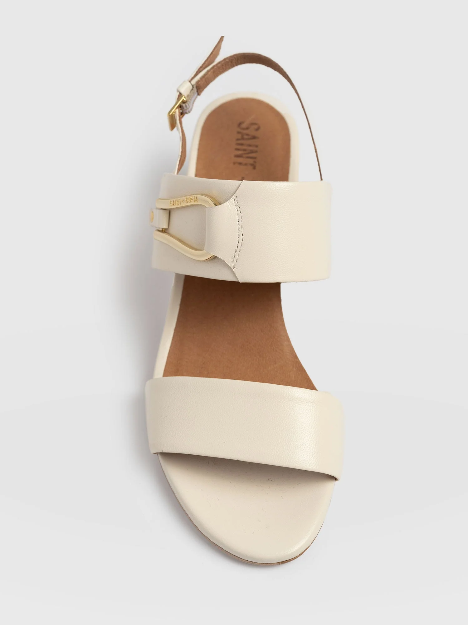 Maida Block Heeled Mules - Cream - Image 4