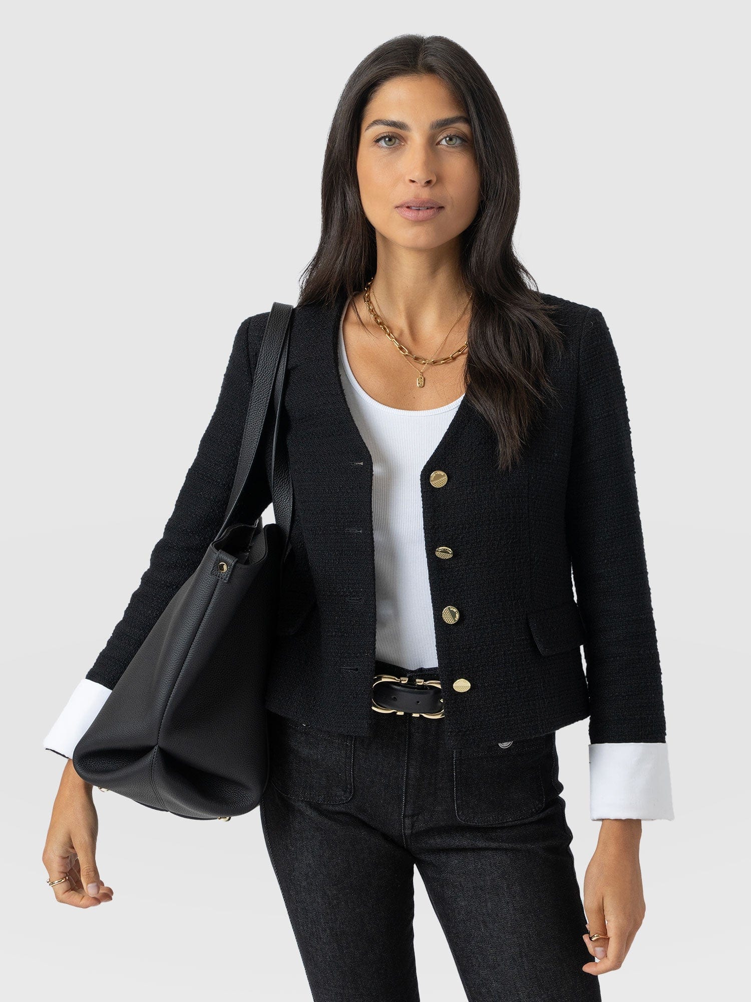 Margot V Neck Jacket - Black - Image 2