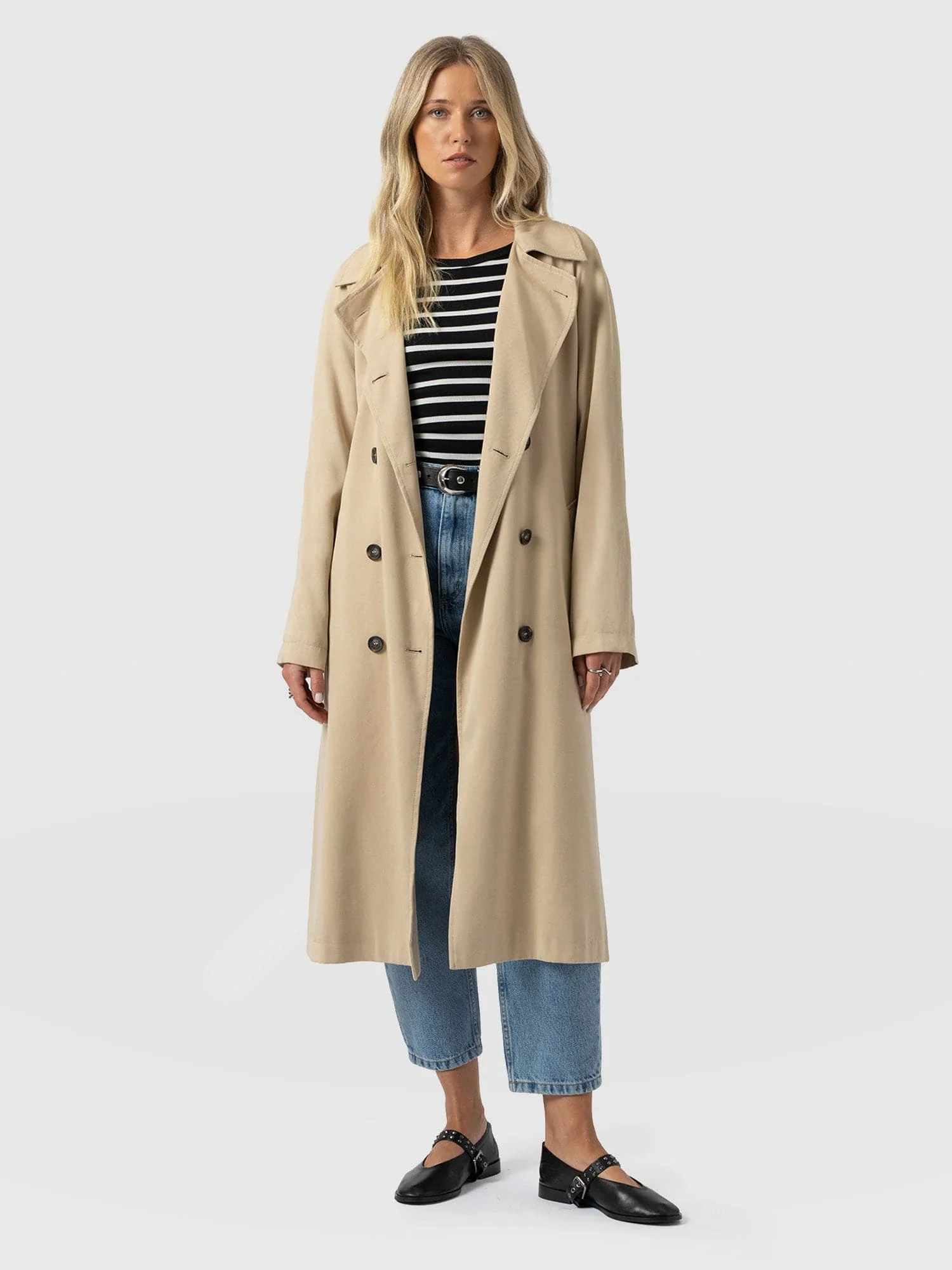 Marion Double Breasted Trench - Beige - Image 2