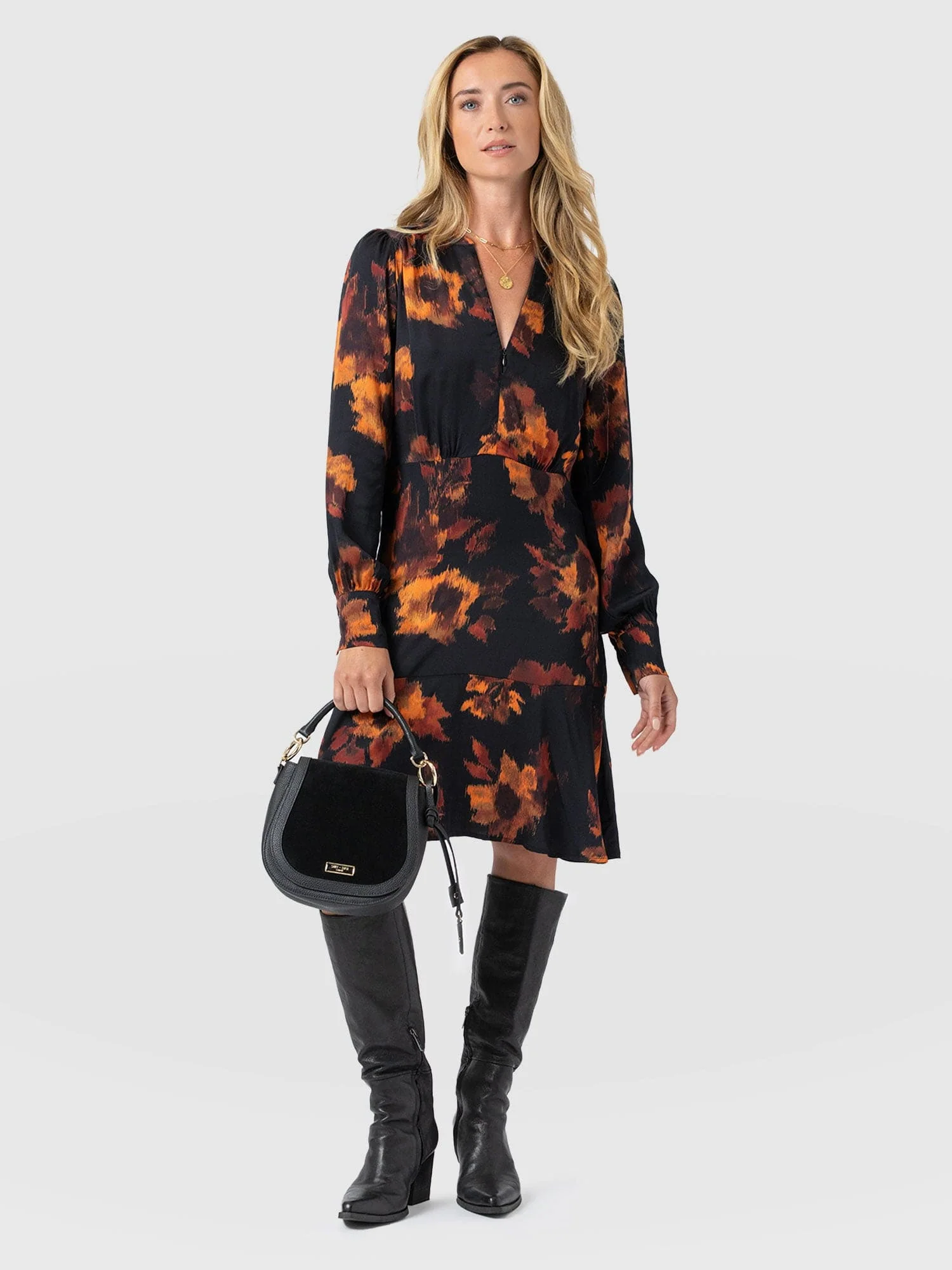 Mini Adaline Zip Up Dress - Autumn Floral - Image 2