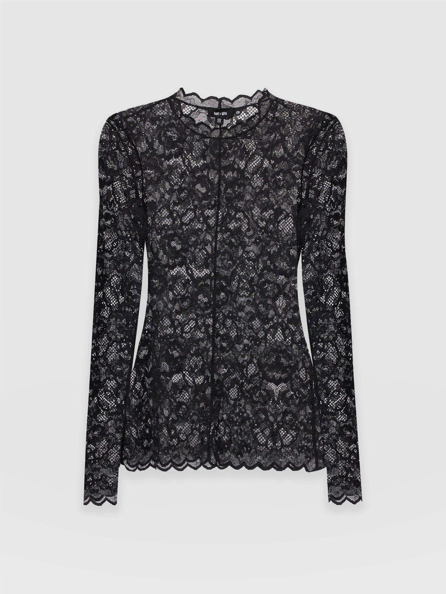Miranda Lace Tee - Black - Image 7