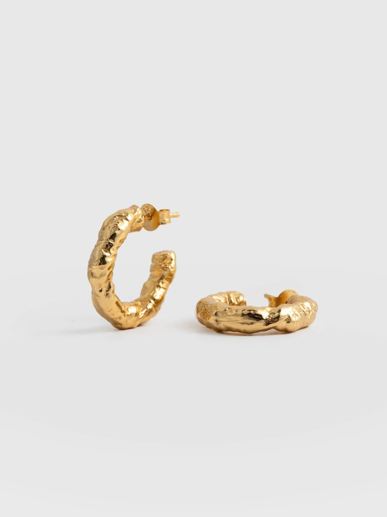 Molten Hoop Earrings - Gold - Image 5