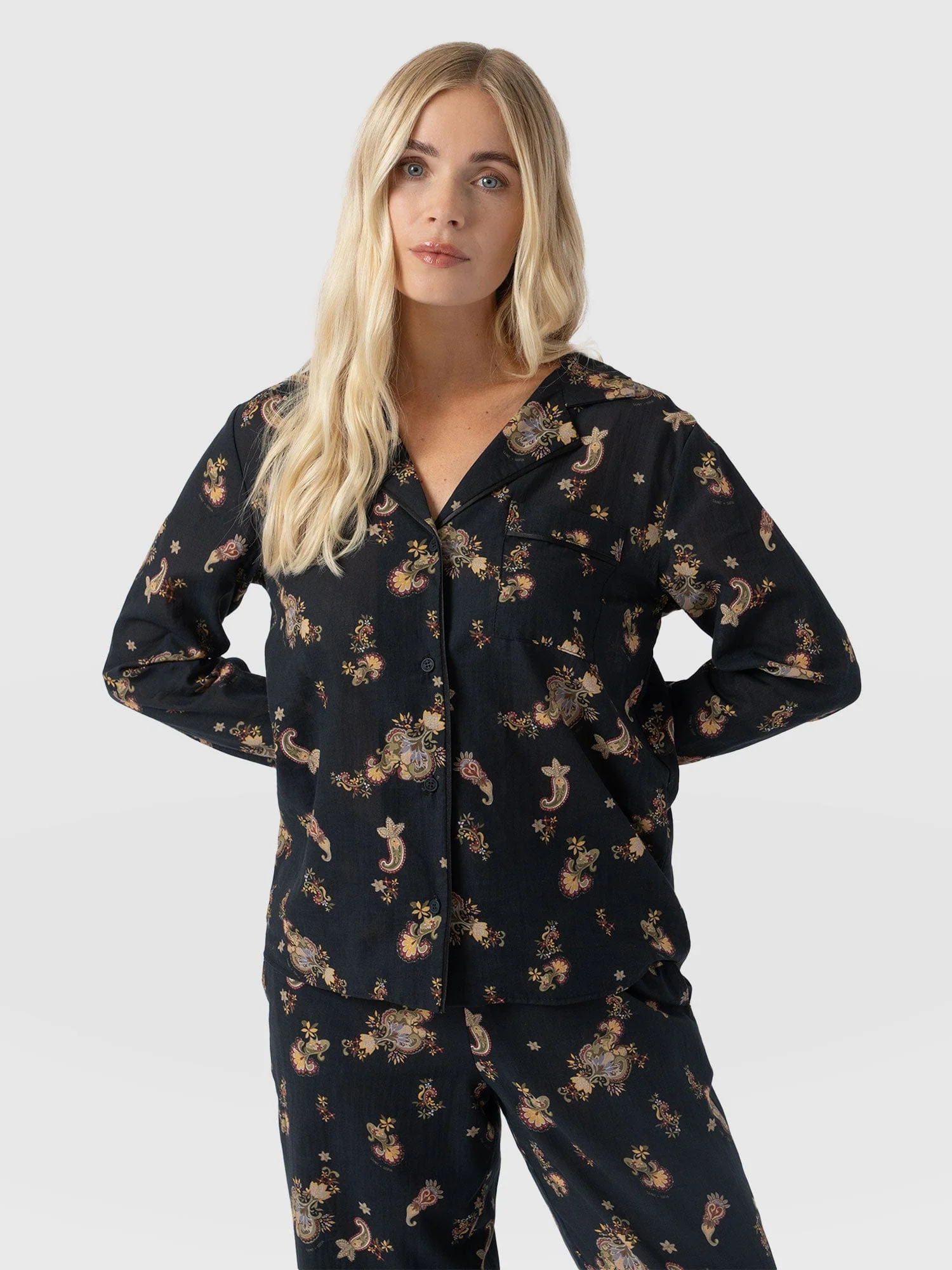 Norah Loungewear Set - Black Paisley - Image 2