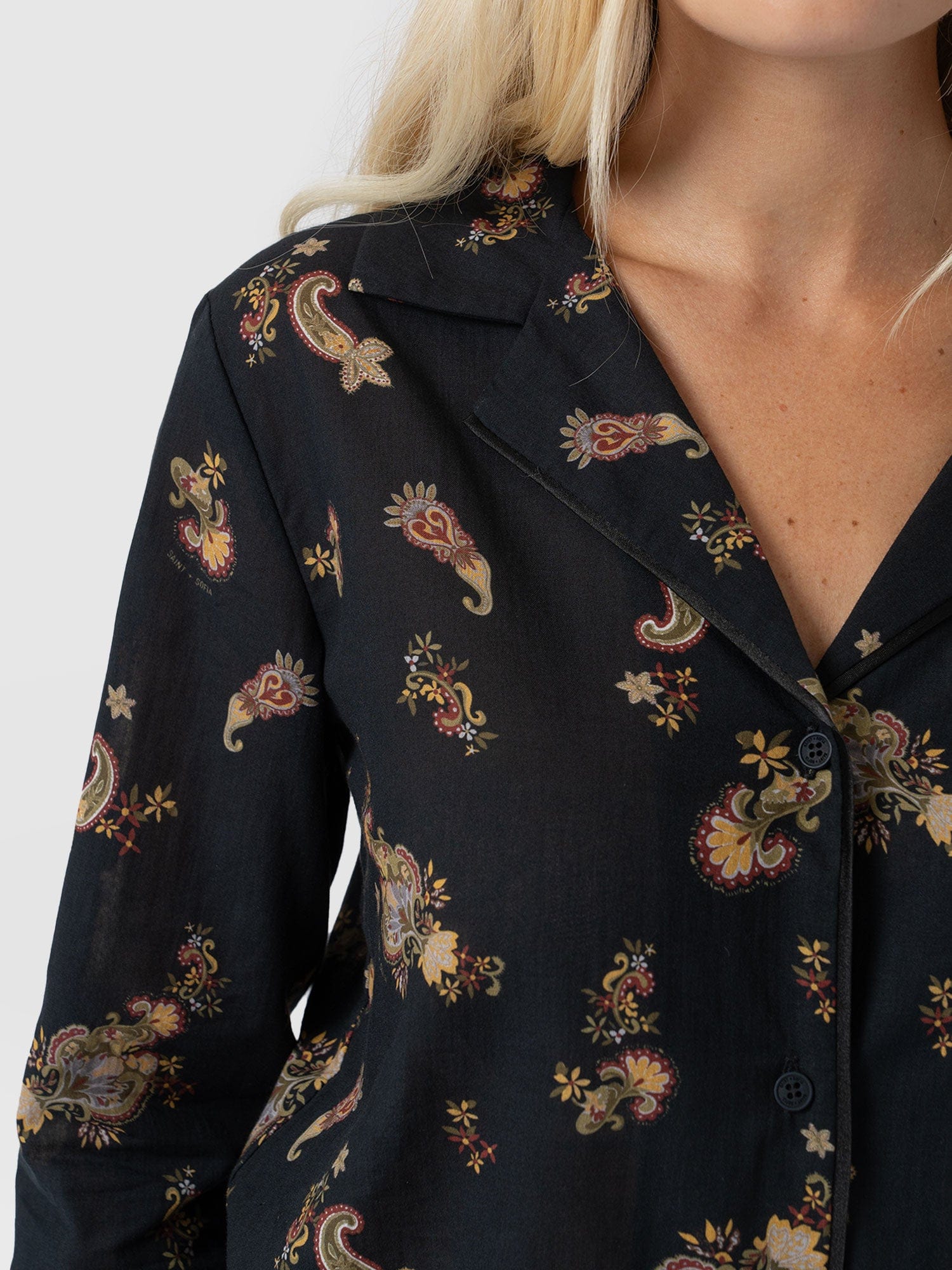 Norah Loungewear Set - Black Paisley - Image 4