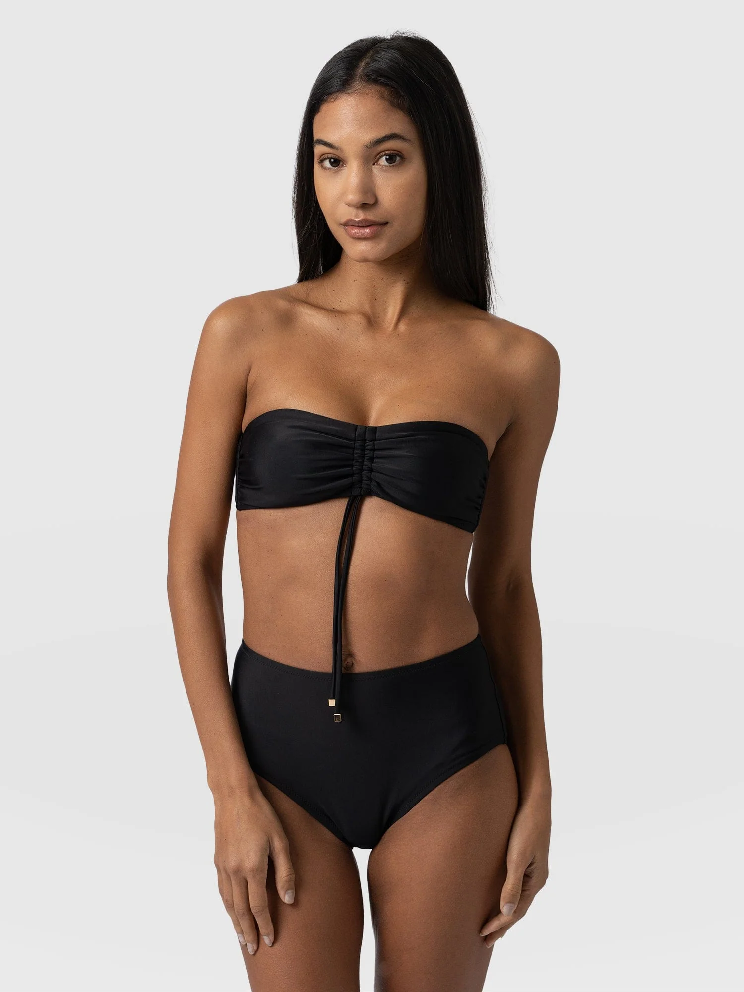 Nova High Waisted Bikini Bottom - Black - Image 2