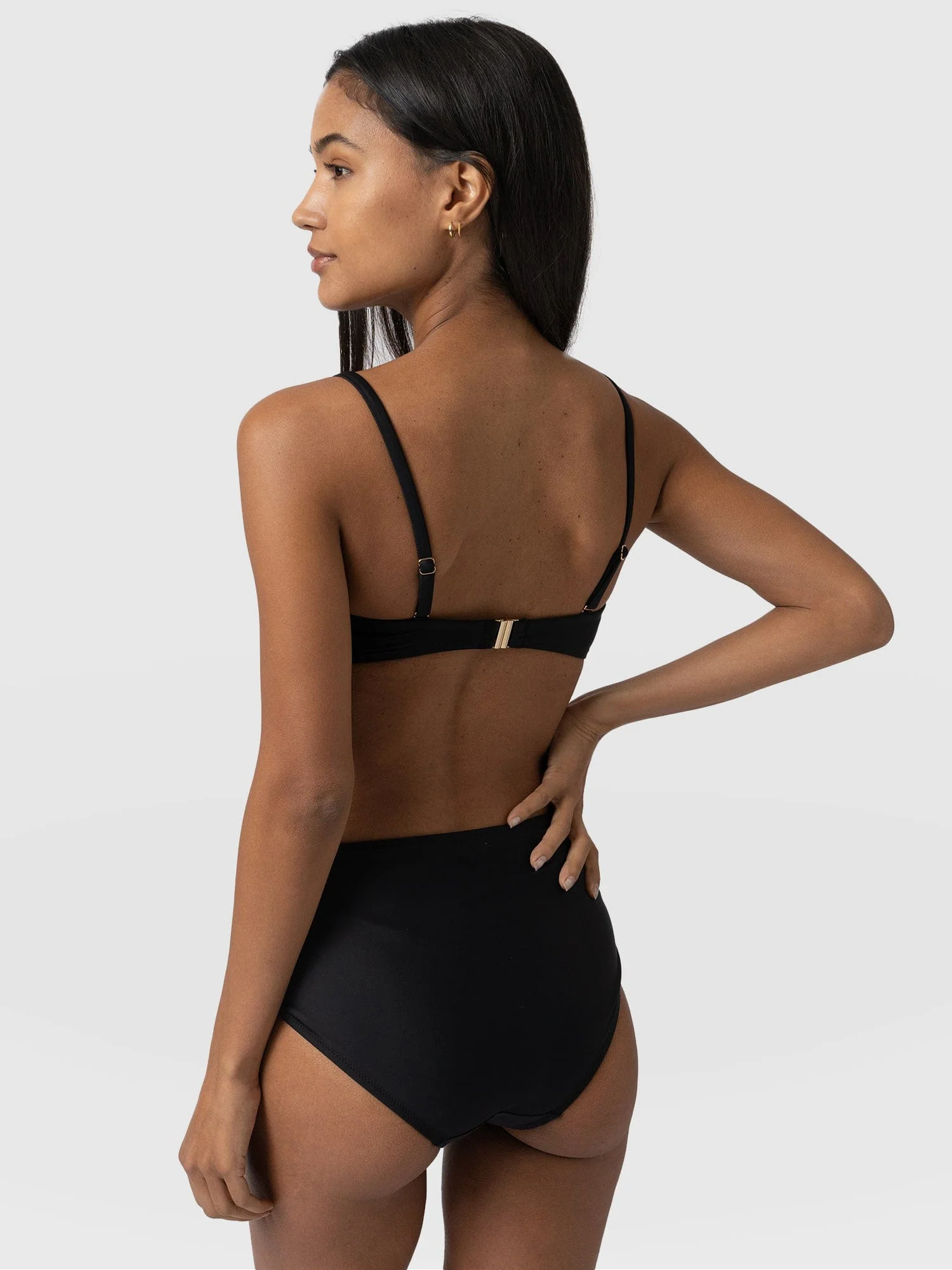 Nova High Waisted Bikini Bottom - Black - Image 6