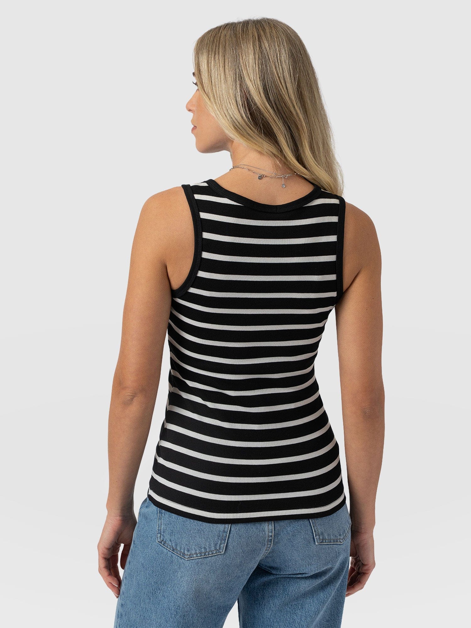 Nova Racer Vest - Black & White Stripe - Image 6