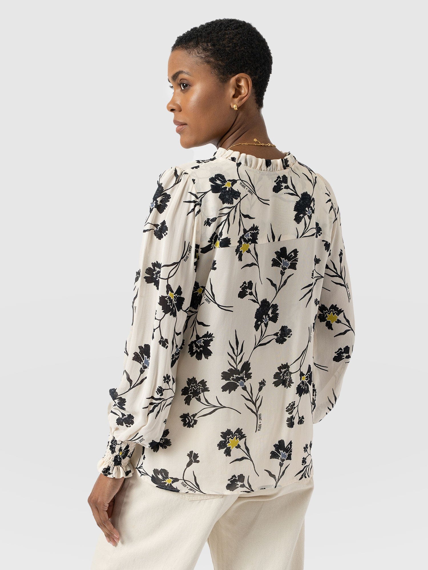 Olivia Blouse - White Spring Floral - Image 6