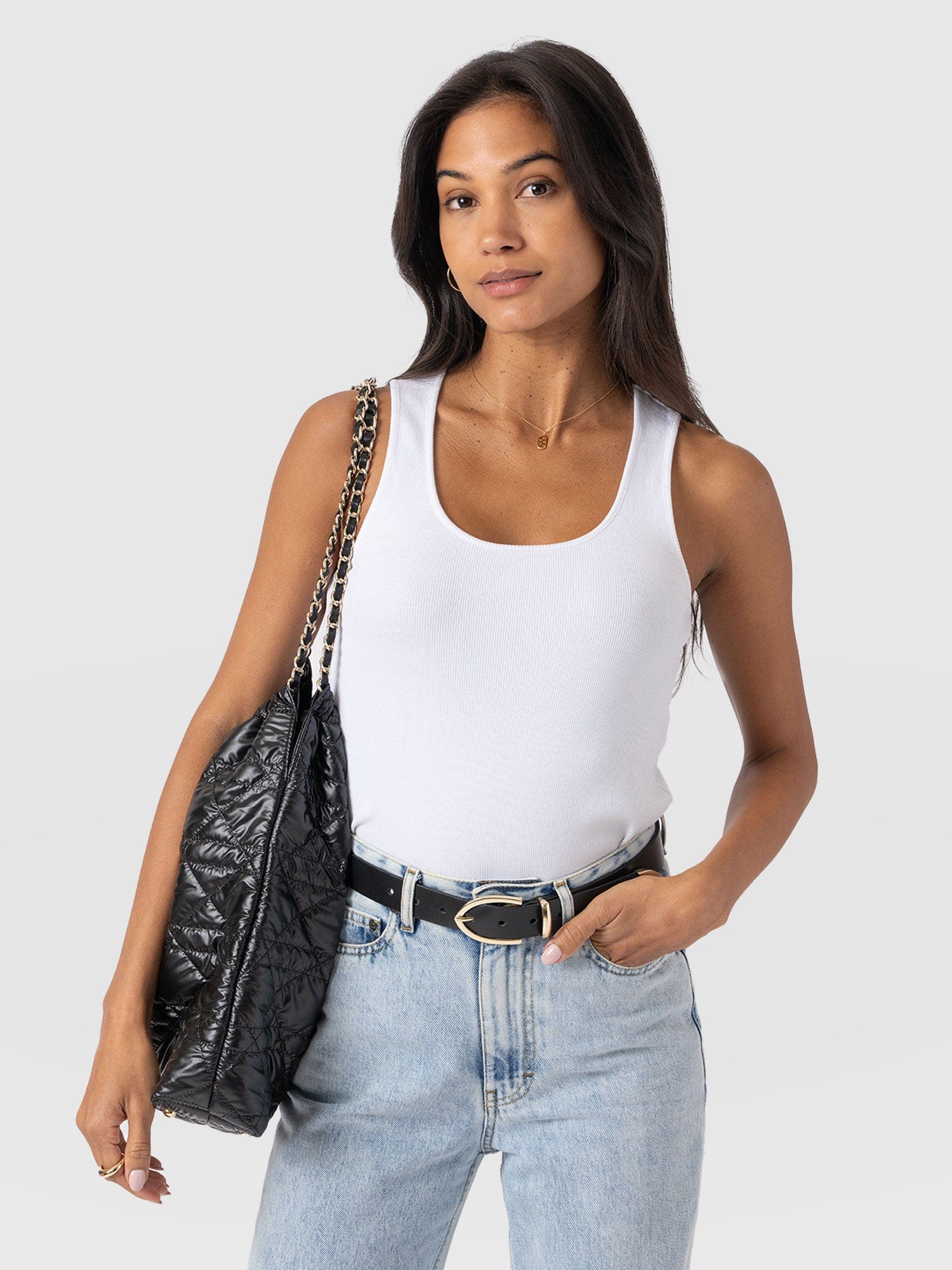 Olivia Rib Vest - White - Image 2