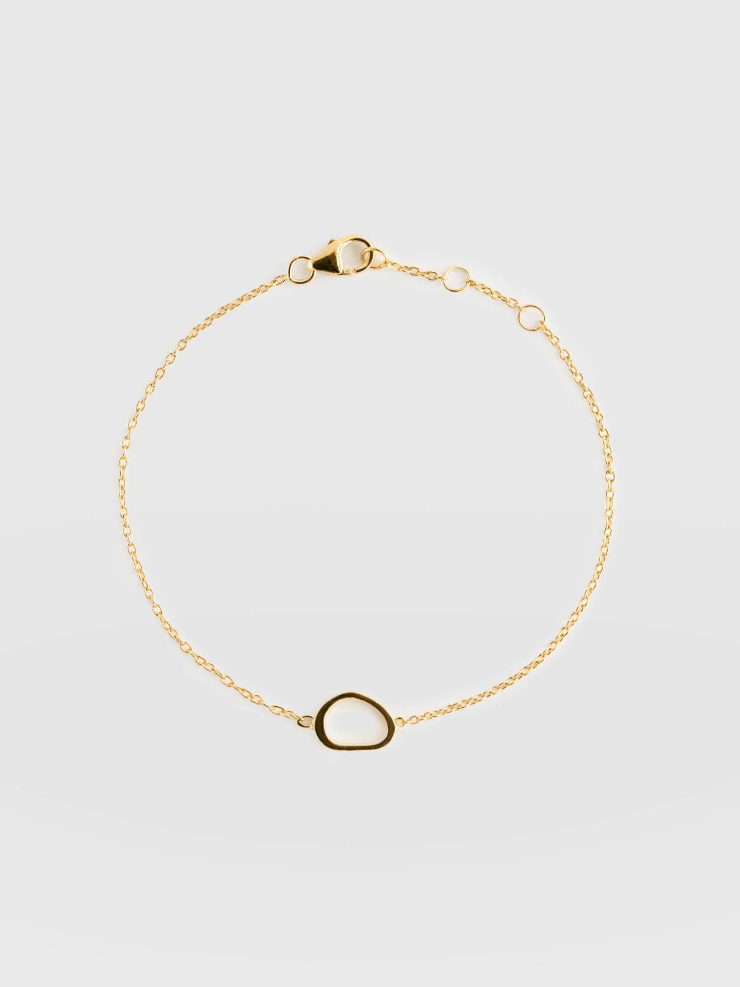 Organic Open Oval Bracelet - Gold - Image 5