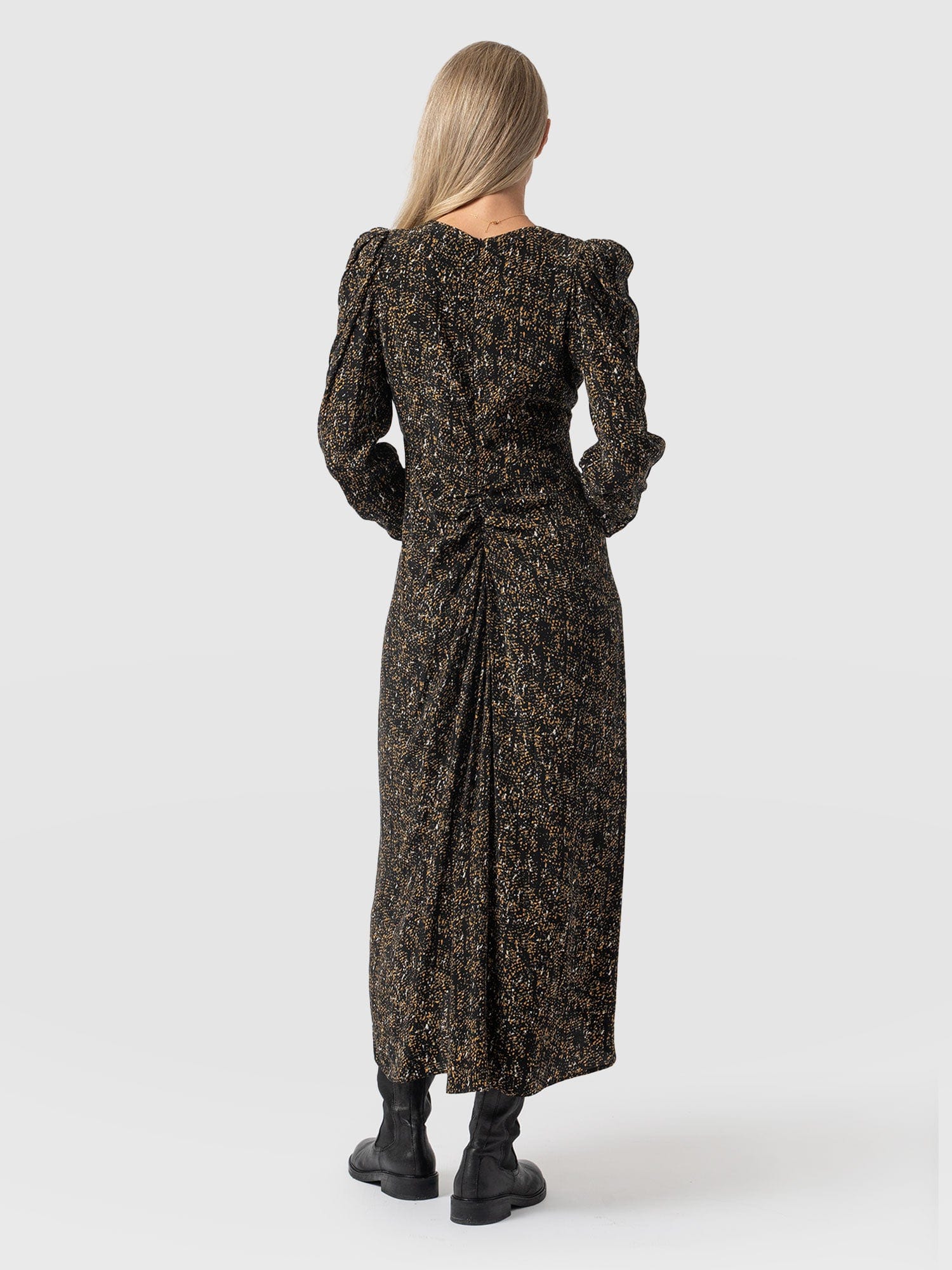 Paloma Ruched Dress - Ditsy Leopard - Image 6