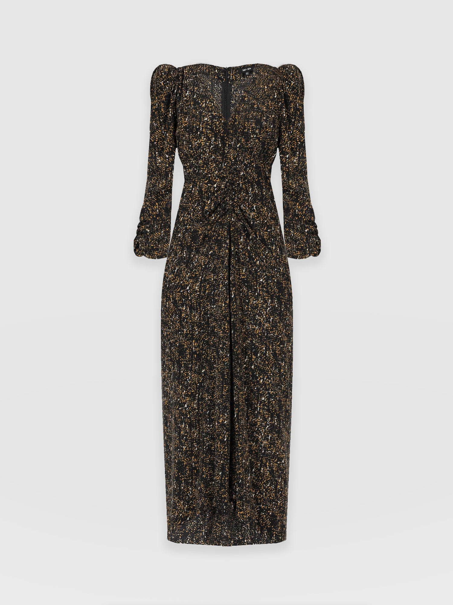 Paloma Ruched Dress - Ditsy Leopard - Image 7