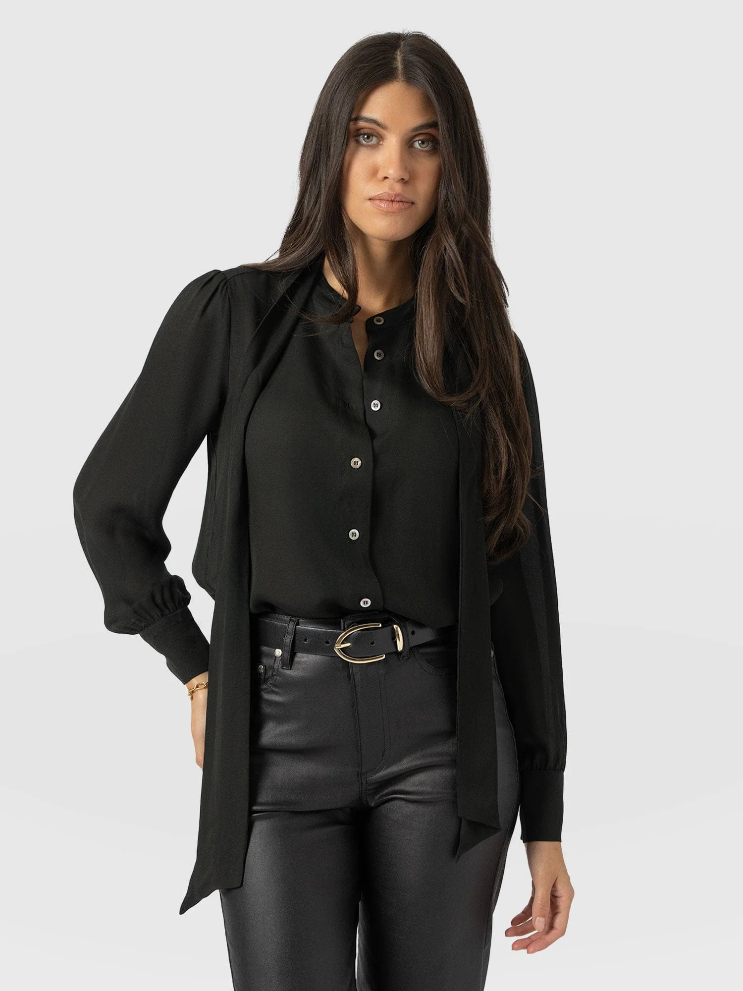 Paxton Pussybow Blouse - Black - Image 2