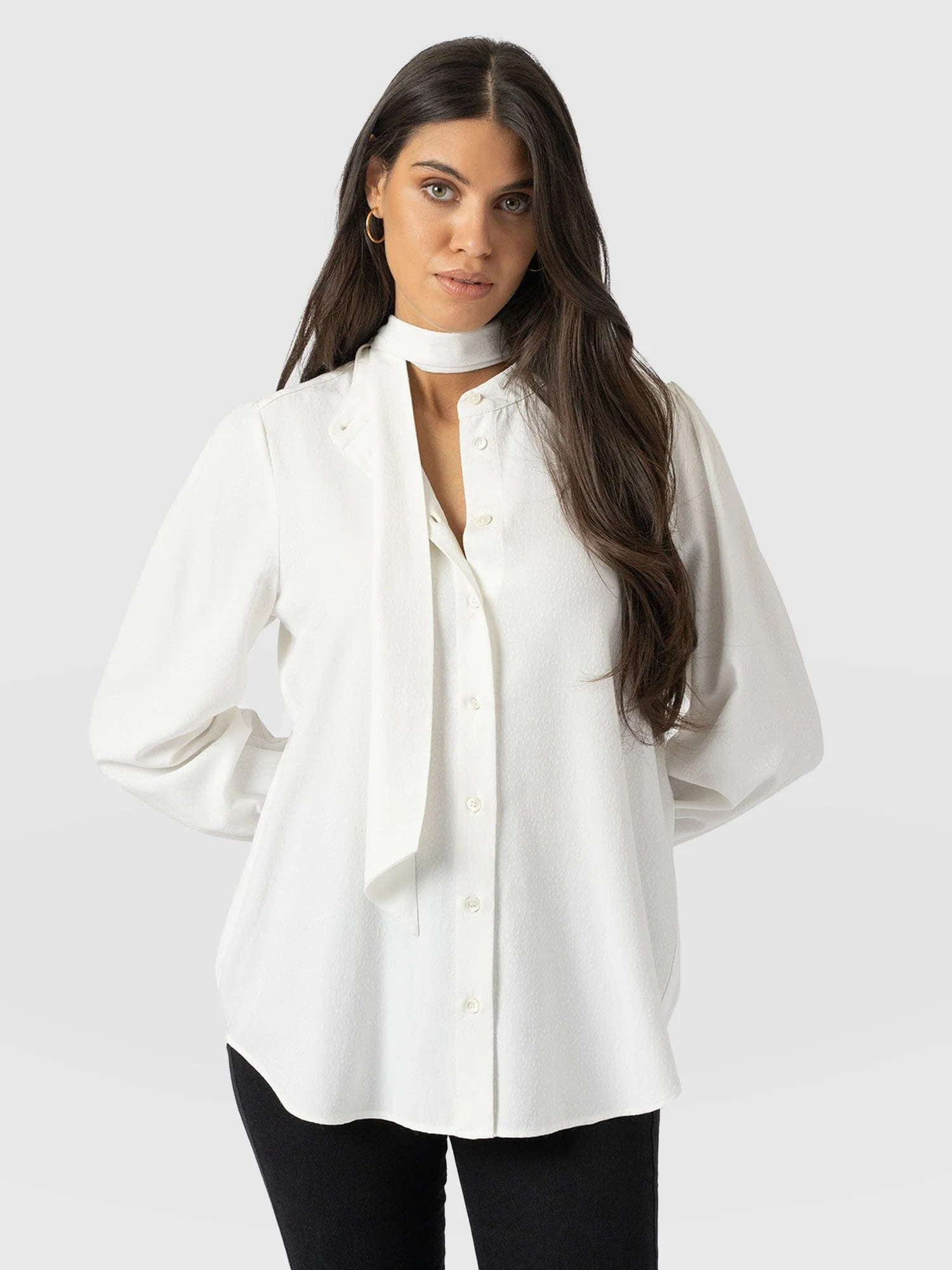 Paxton Pussybow Blouse - Cream