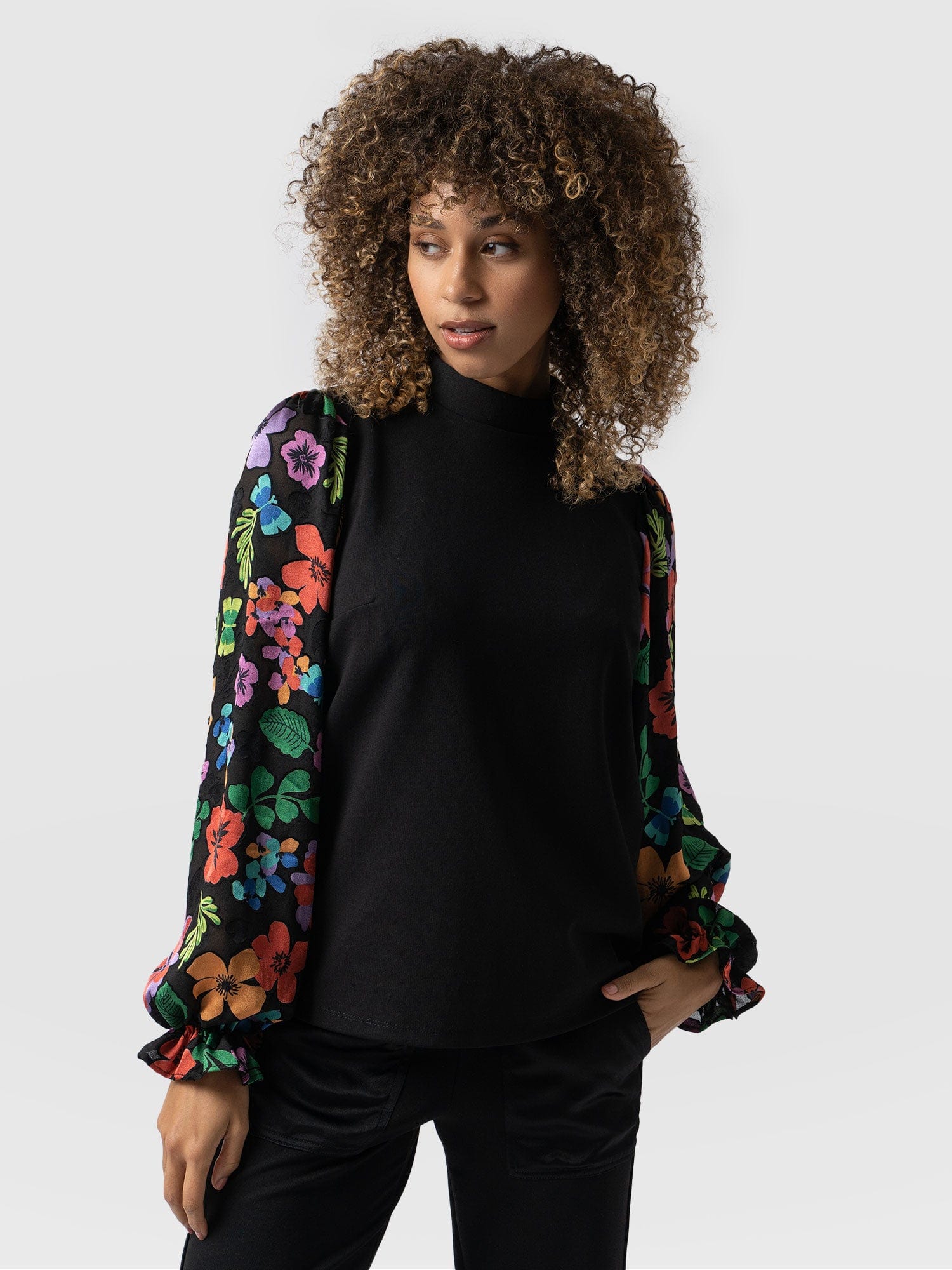 Penny Puff Sleeve Long Sleeve - Pop Floral - Image 2