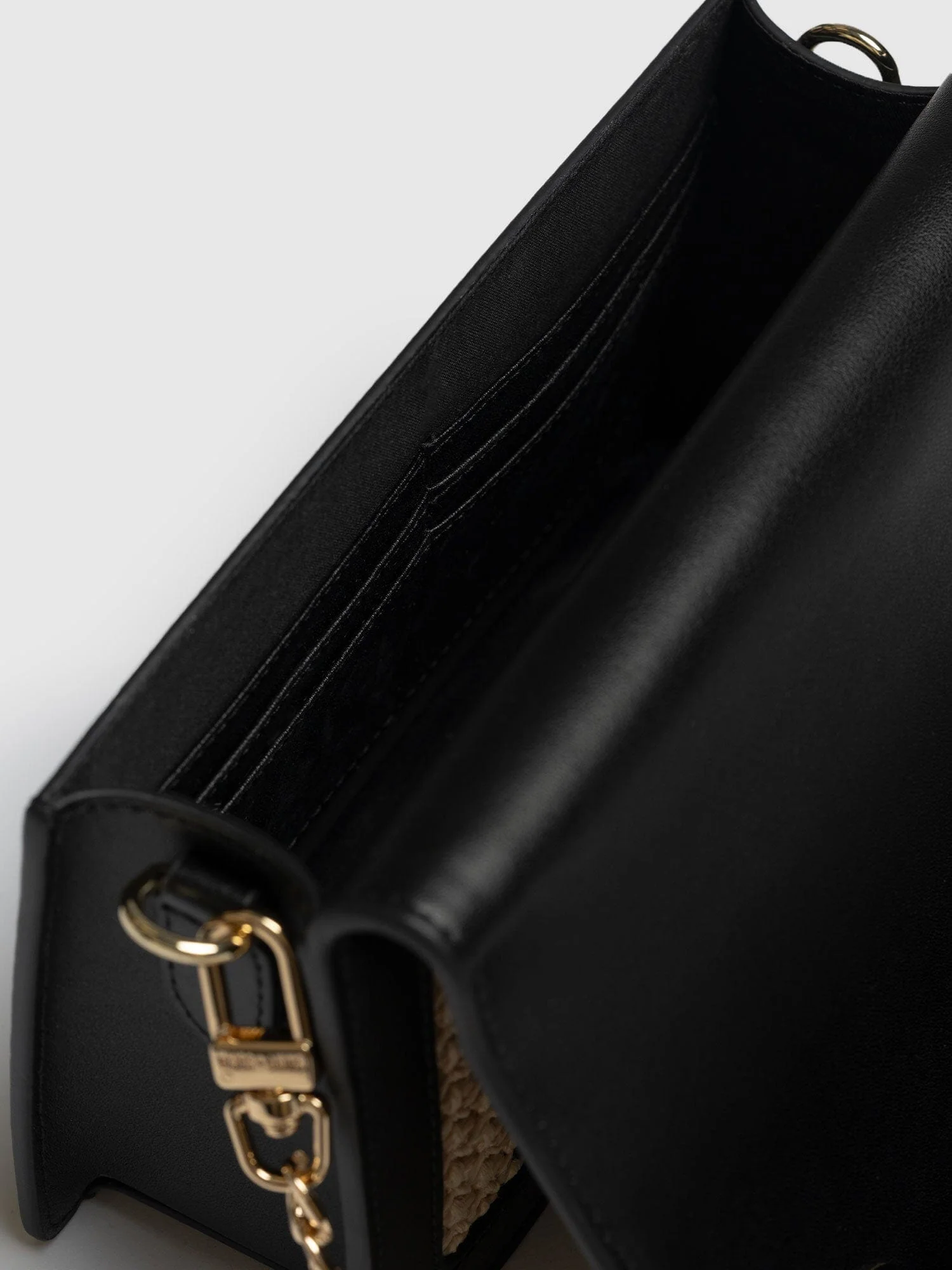 Primrose Wallet on Chain - Beige/Black Raffia - Image 7