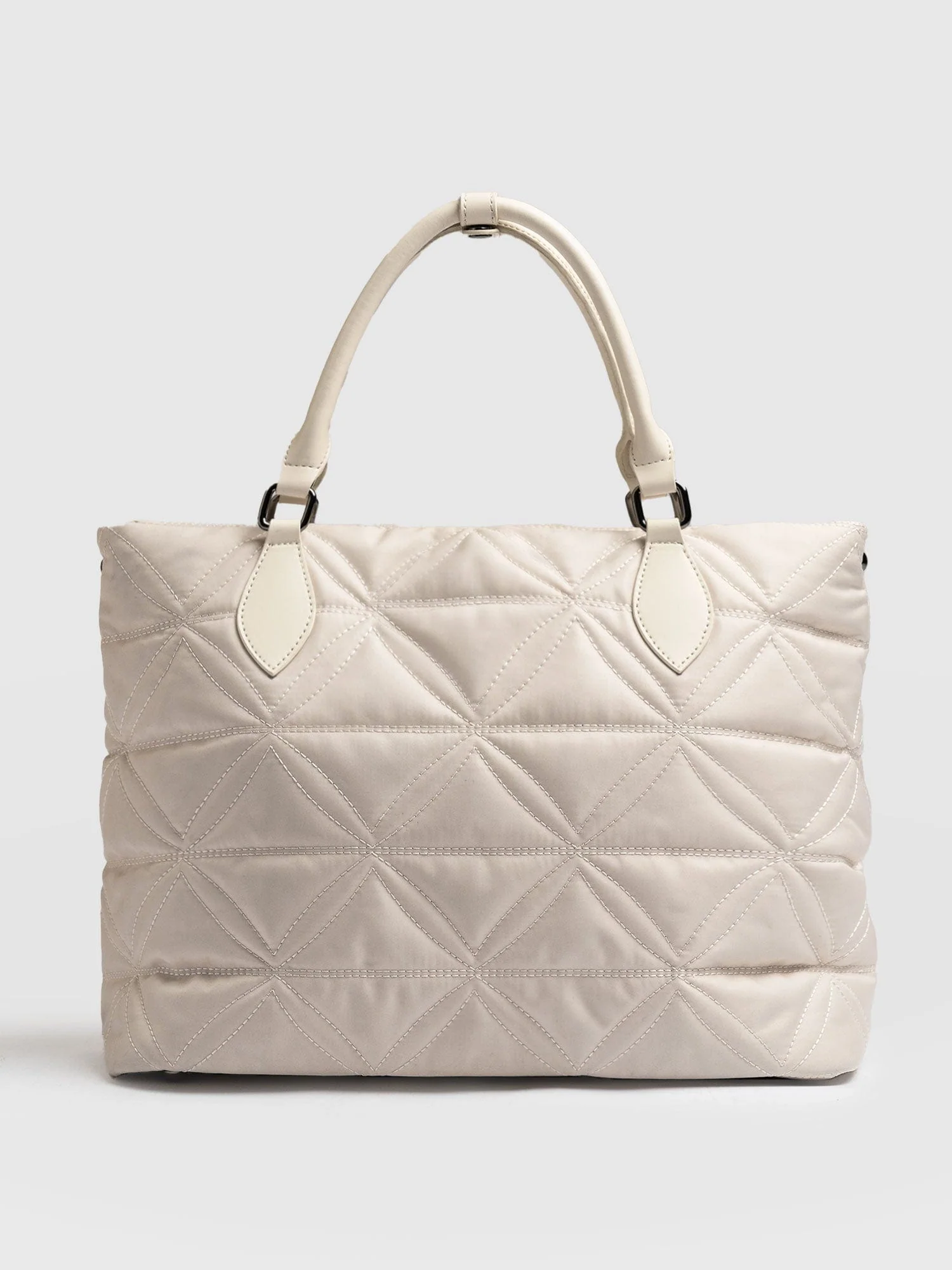 Quilted Selene Shopper Bag - Cream - Image 5