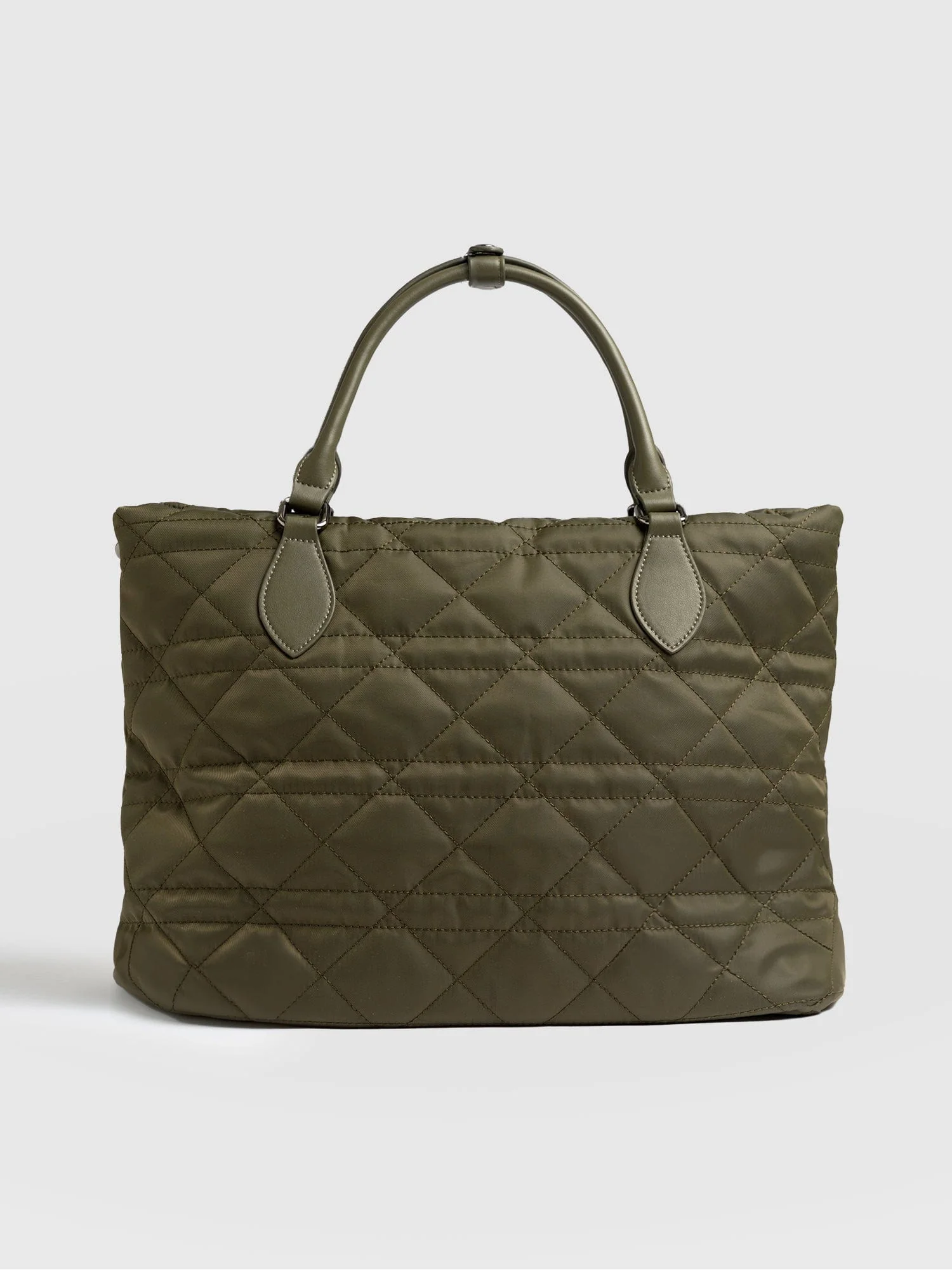 Quilted Selene Shopper Bag - Khaki - Image 2