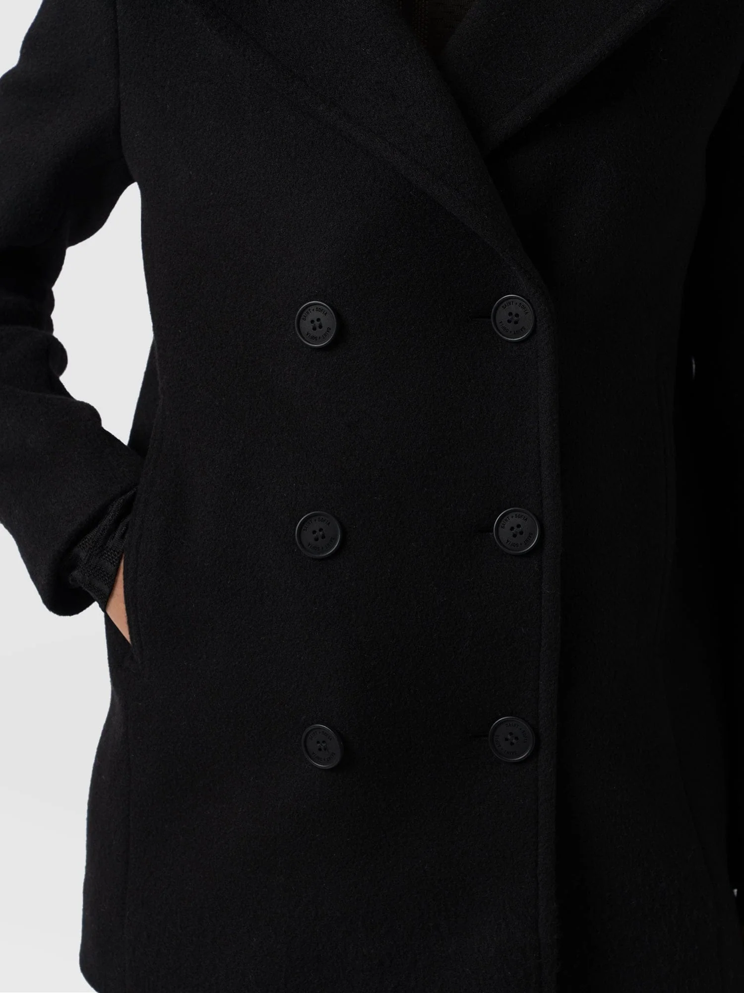 Quinn Pea Coat - Black - Image 4